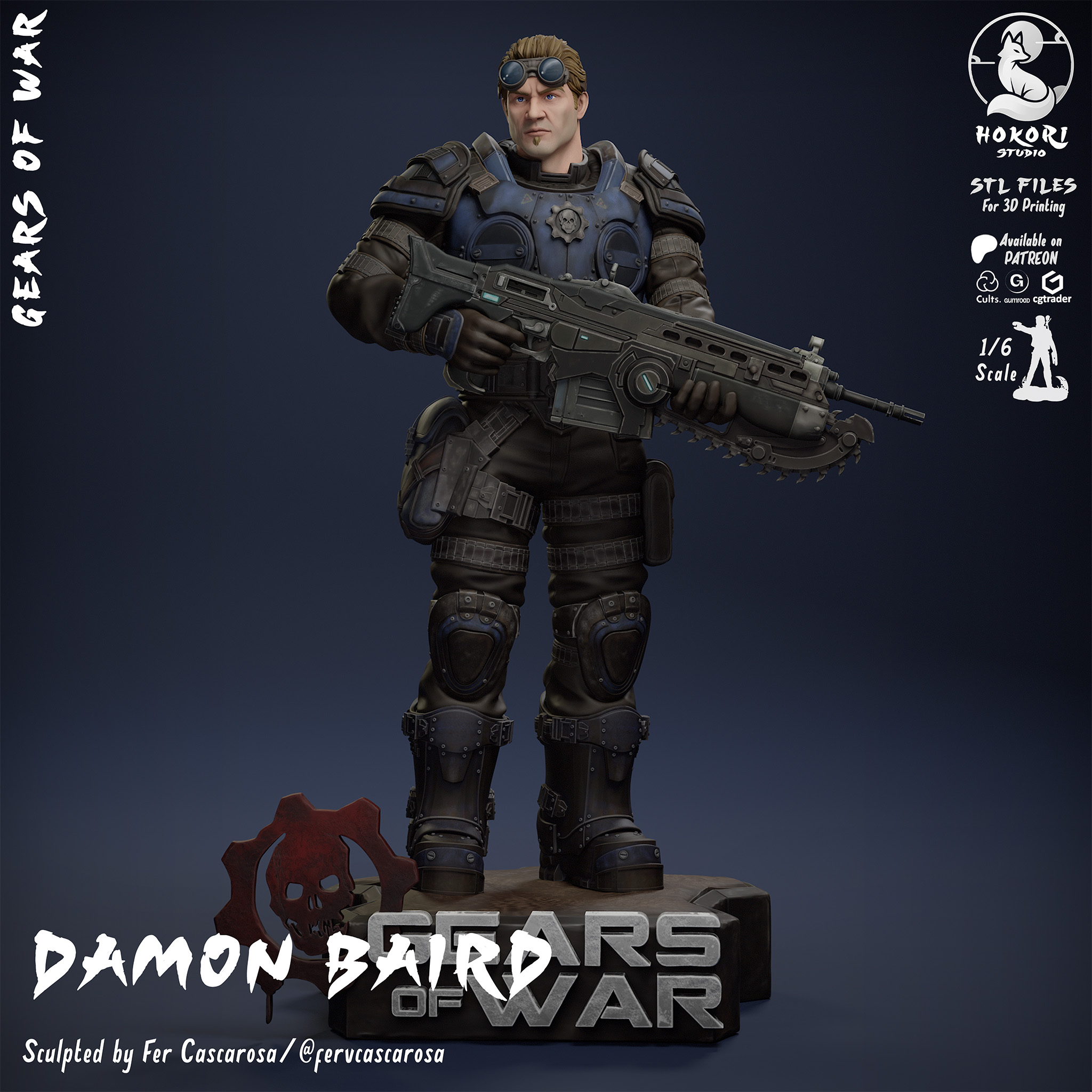 Damon Baird | Gears of War 模型预览图 1