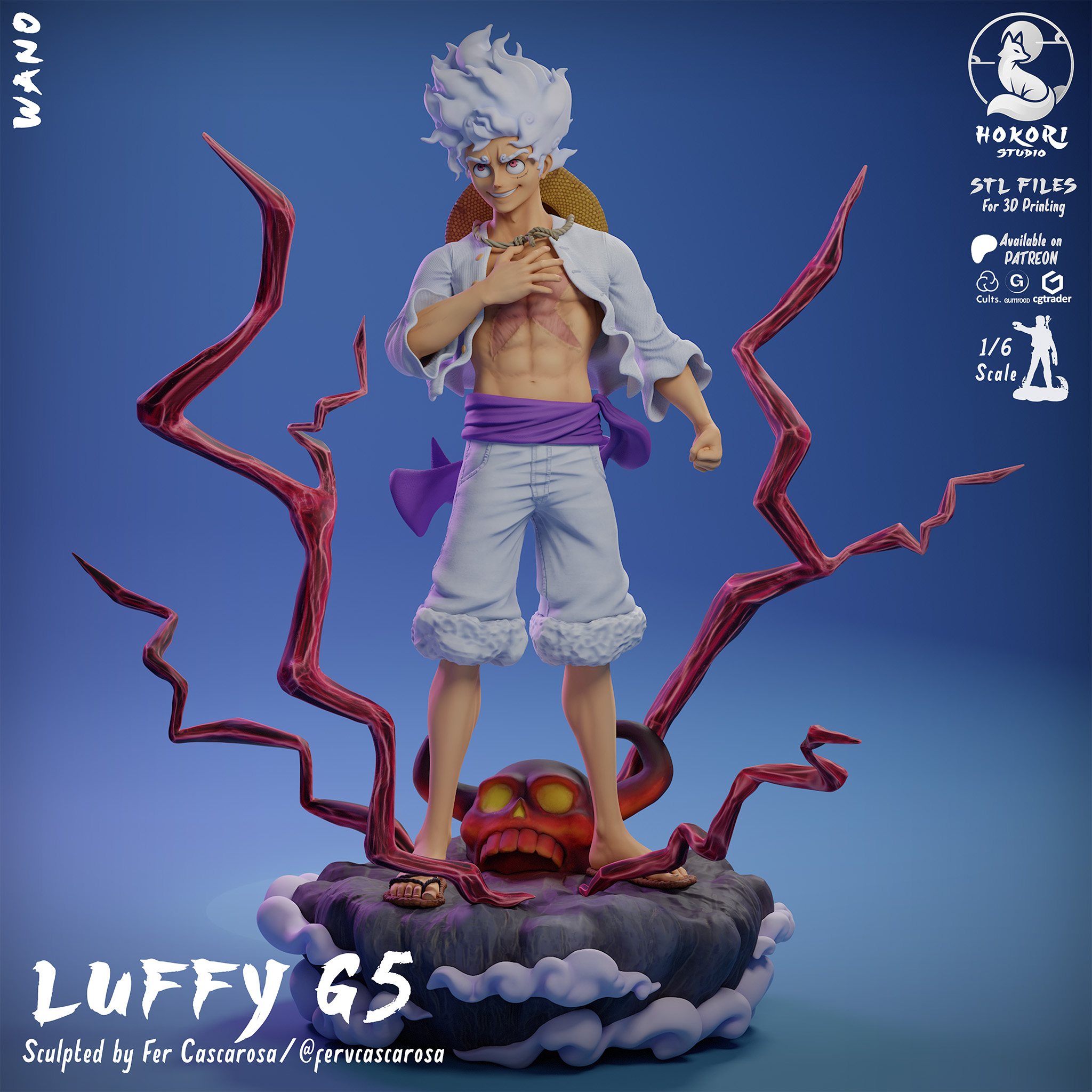 Luffy Gear 5 - Wano 模型预览图 1