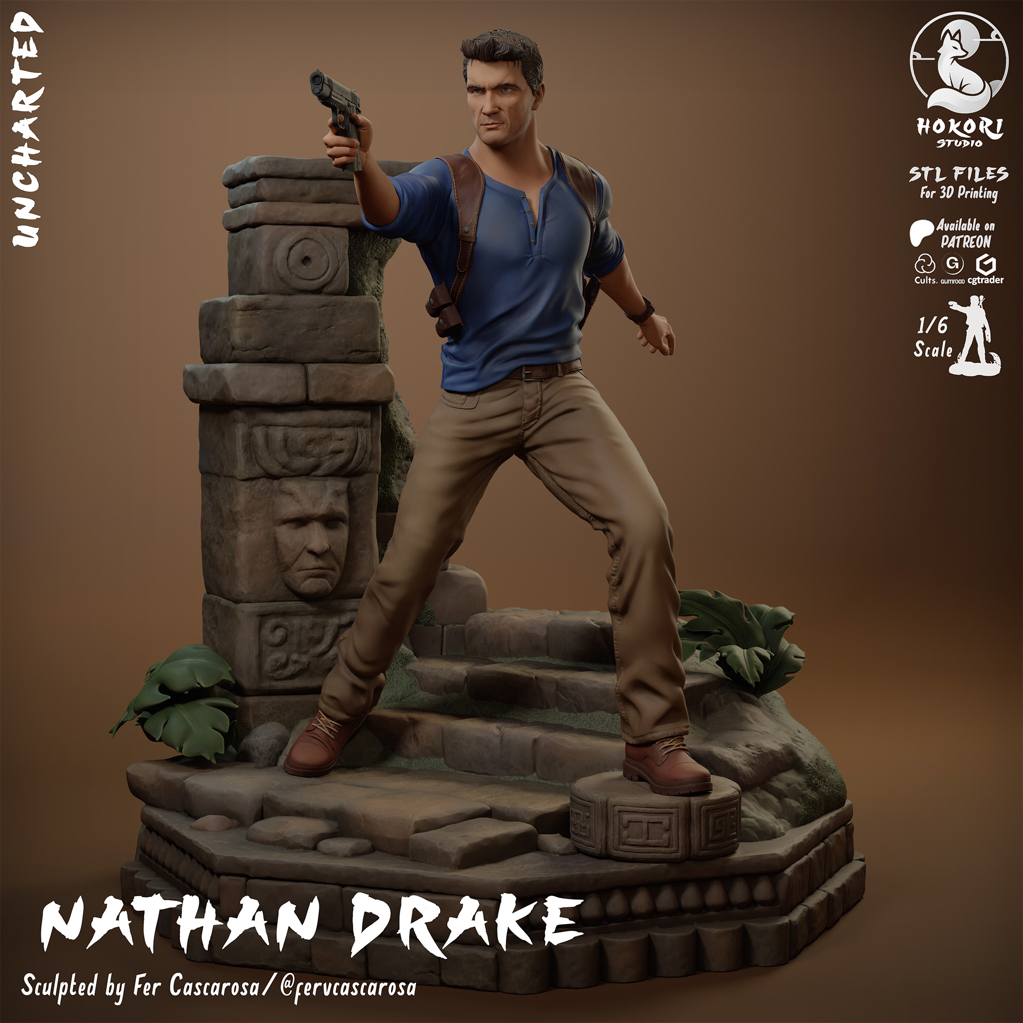 Nathan Drake | Uncharted Diorama 模型预览图 1