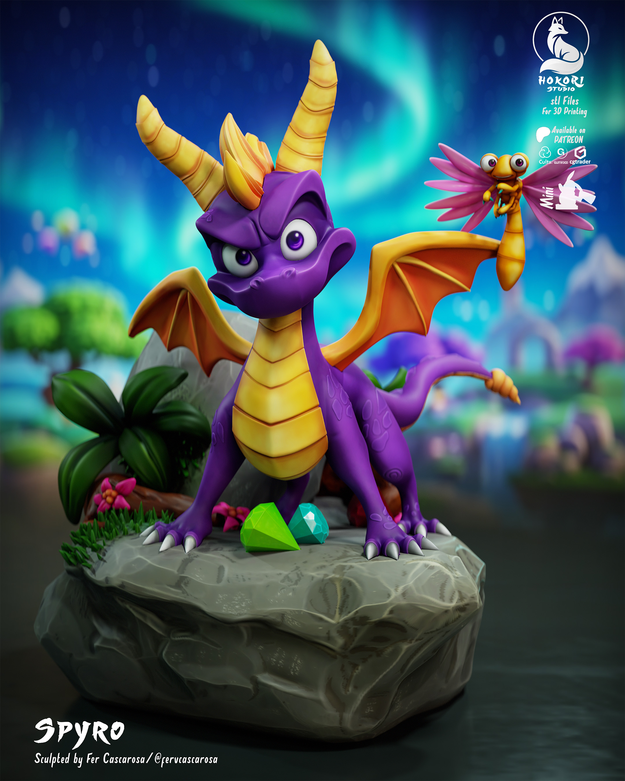 🐉 Spyro & Sparks 模型预览图 1