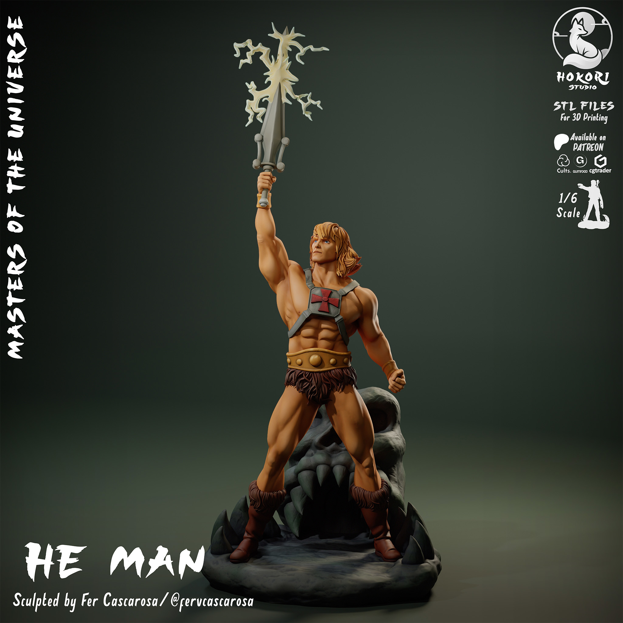 HE-MAN Bookend Statue! 模型预览图 1
