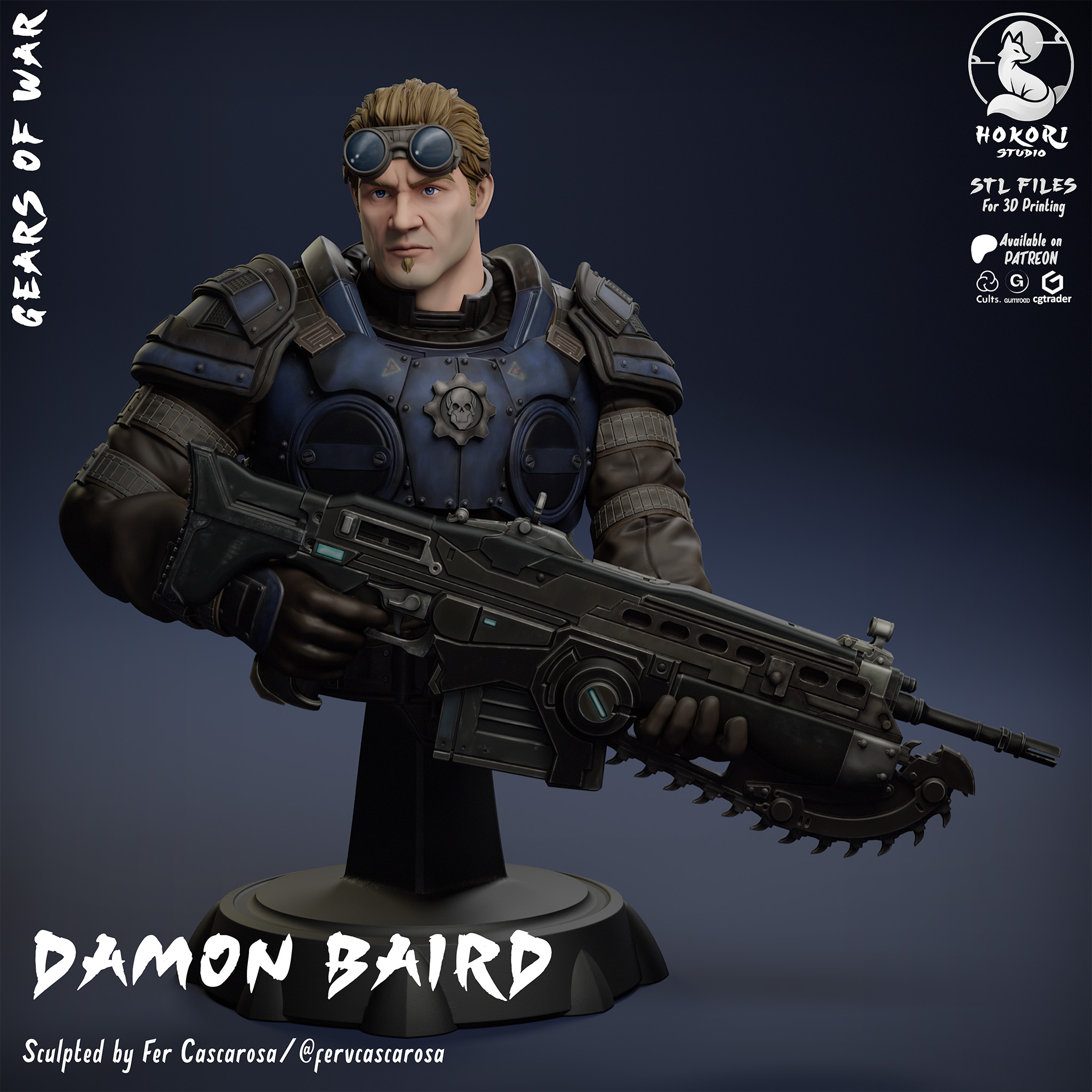 Damon Baird Bust 模型预览图 1