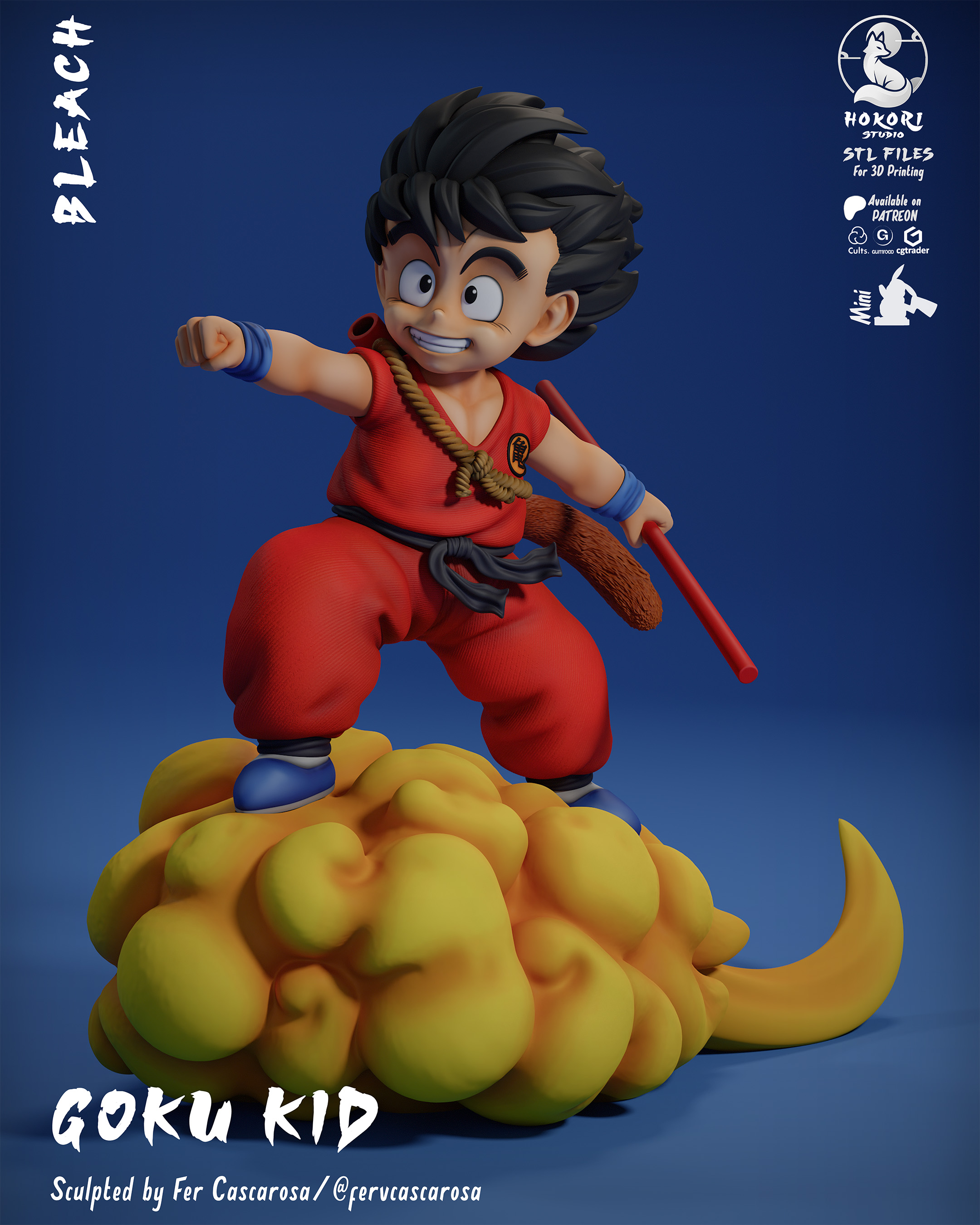 KID GOKU ON KINTO’UN Orange Gi 模型预览图 1