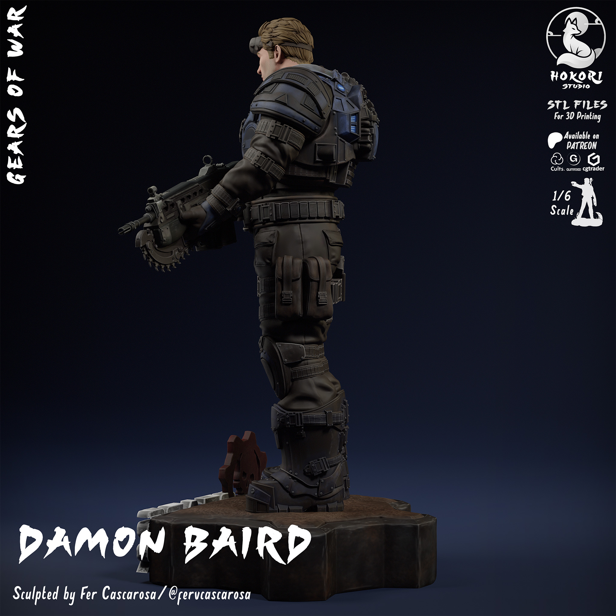 Damon Baird | Gears of War 模型预览图 2