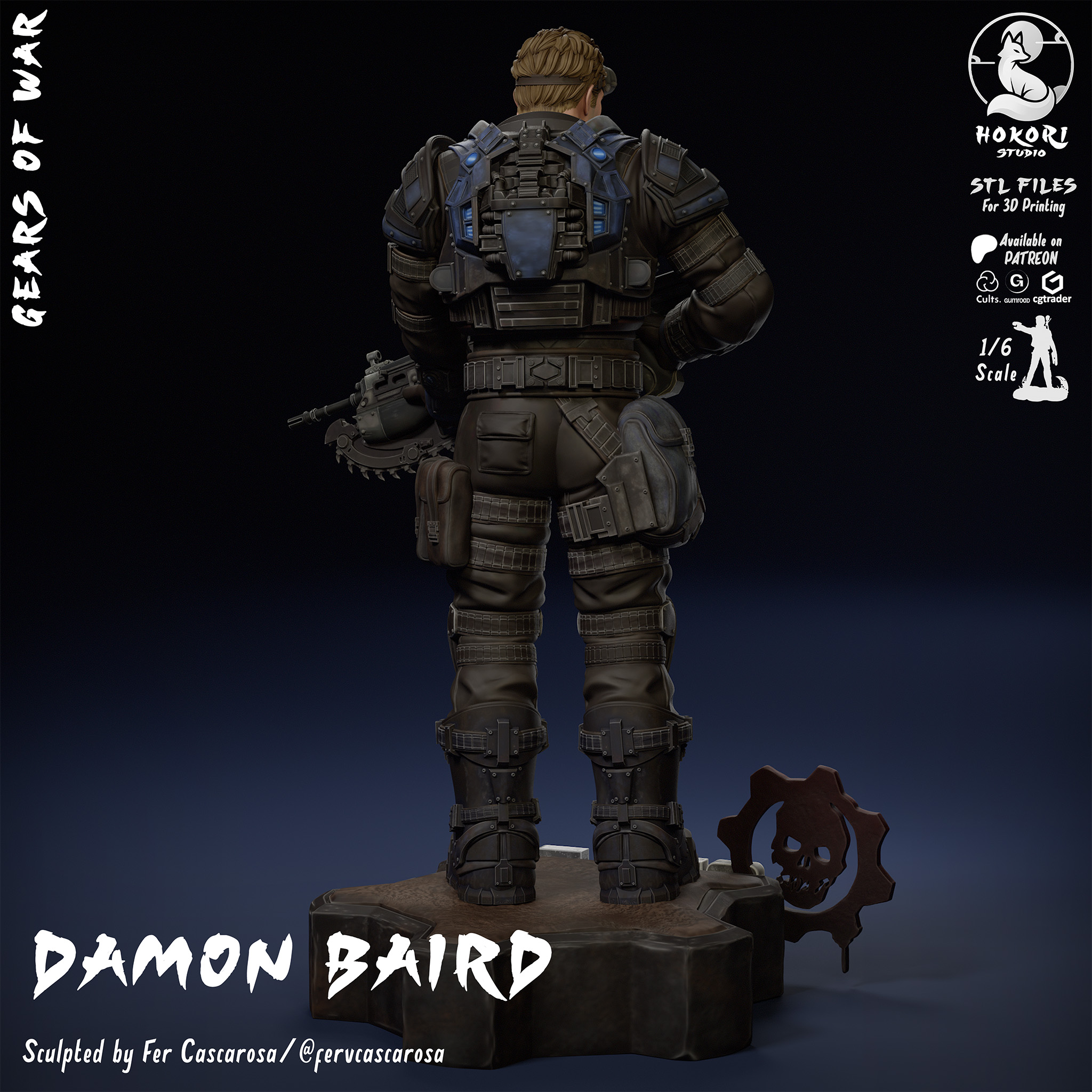 Damon Baird | Gears of War 模型预览图 3