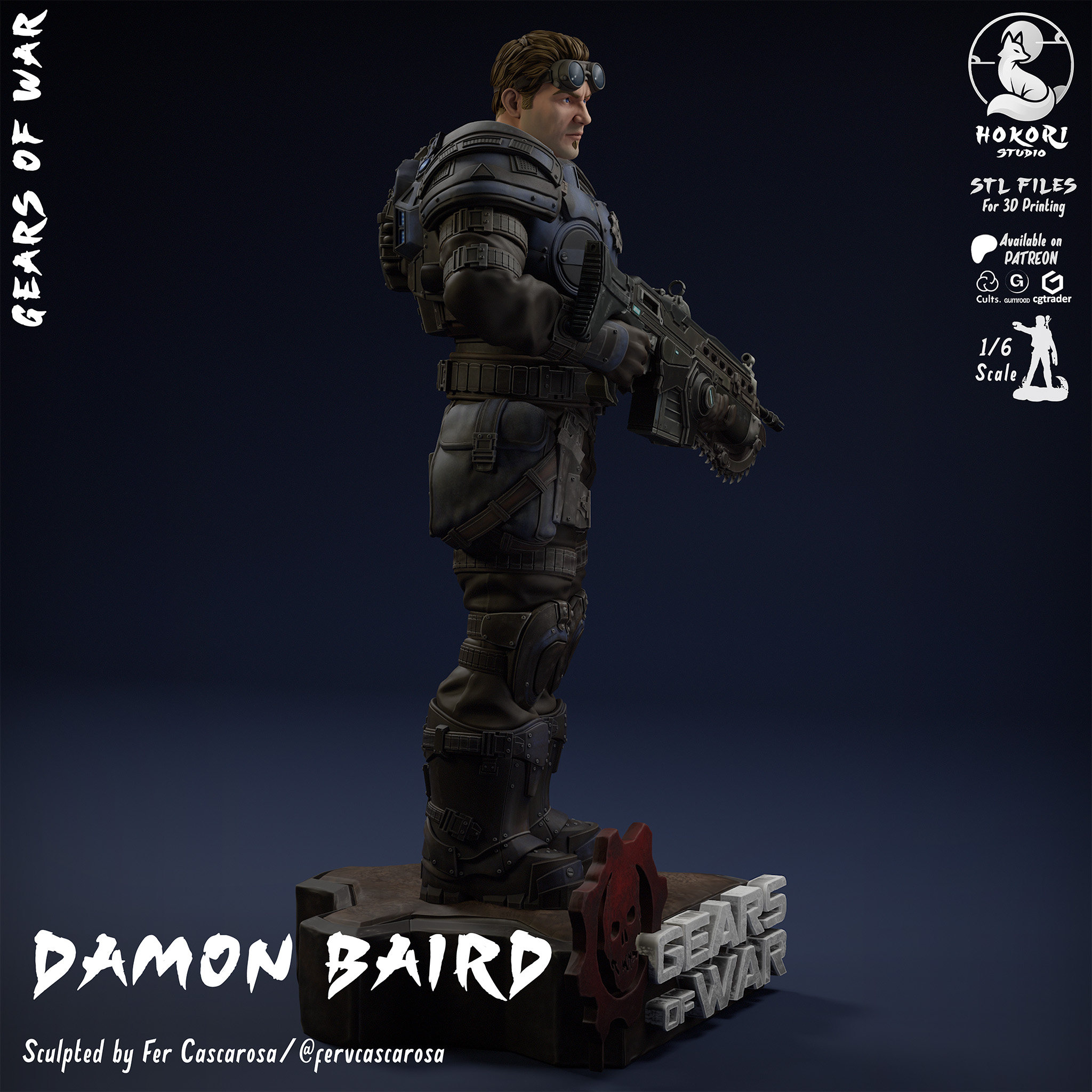 Damon Baird | Gears of War 模型预览图 4