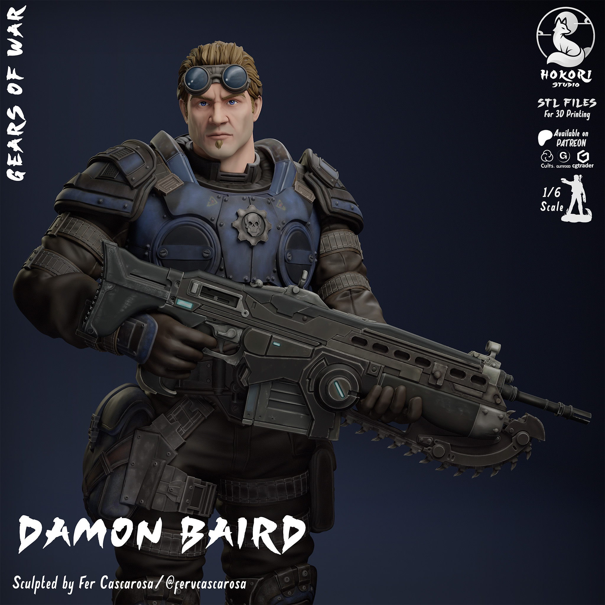 Damon Baird | Gears of War 模型预览图 6