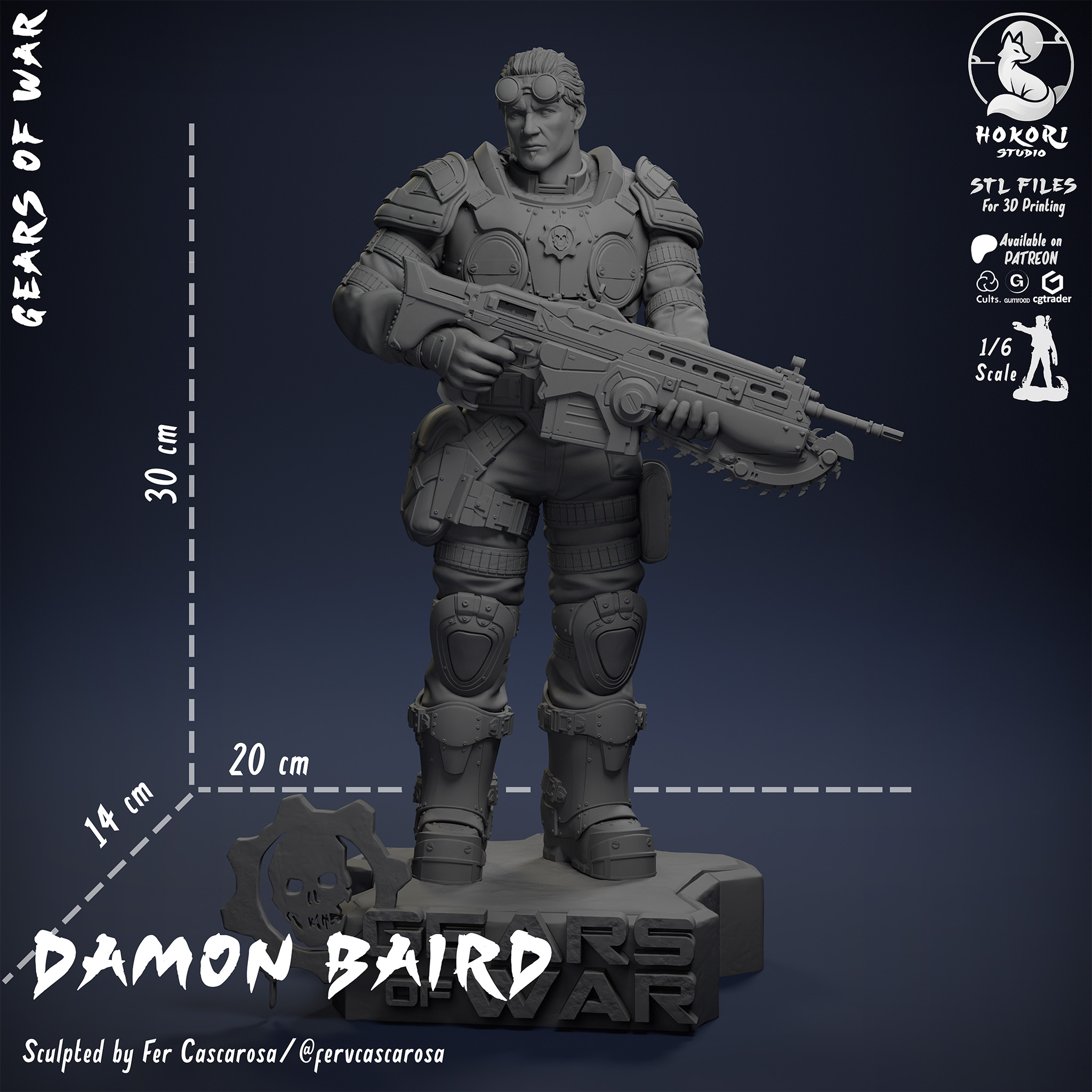 Damon Baird | Gears of War 模型预览图 7