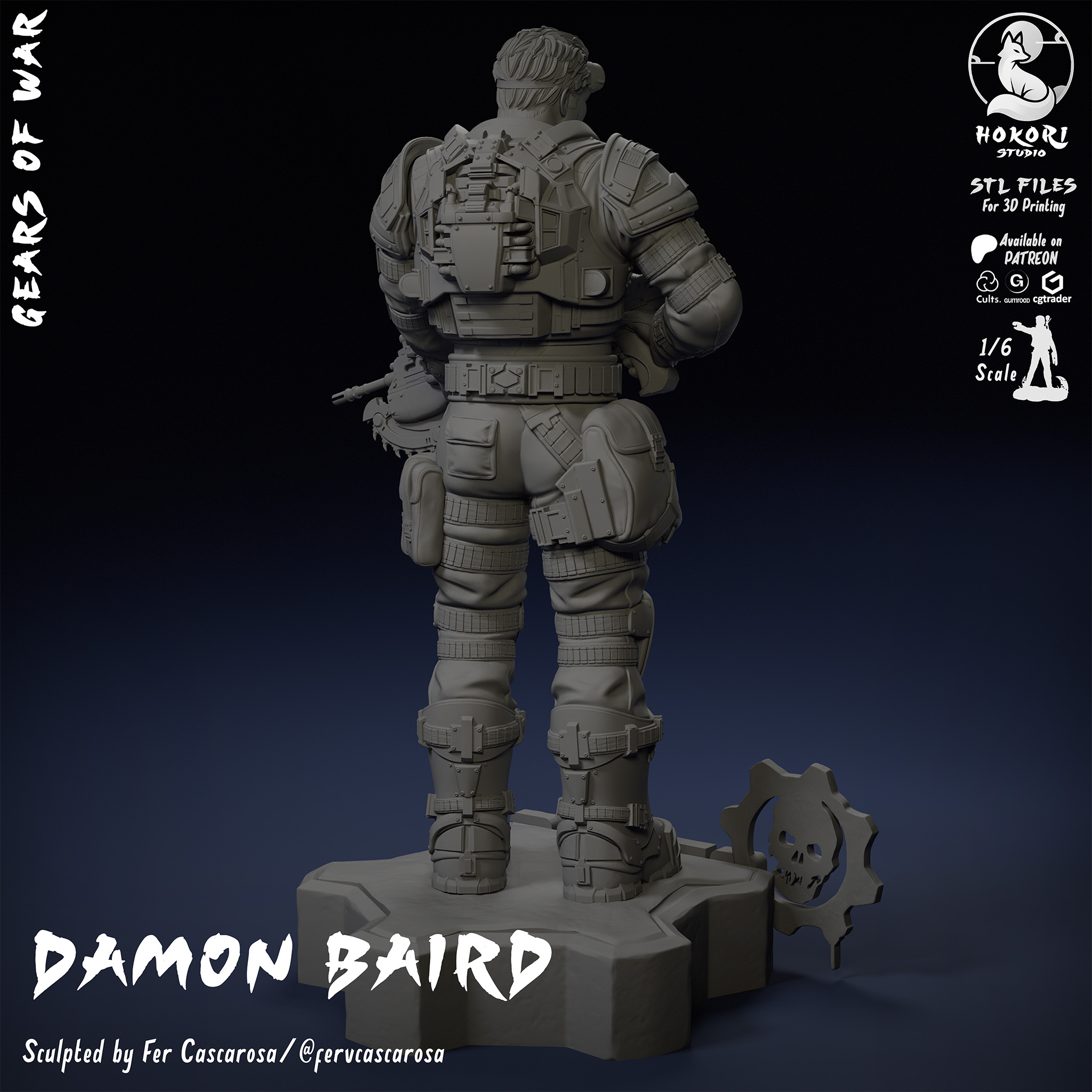 Damon Baird | Gears of War 模型预览图 8