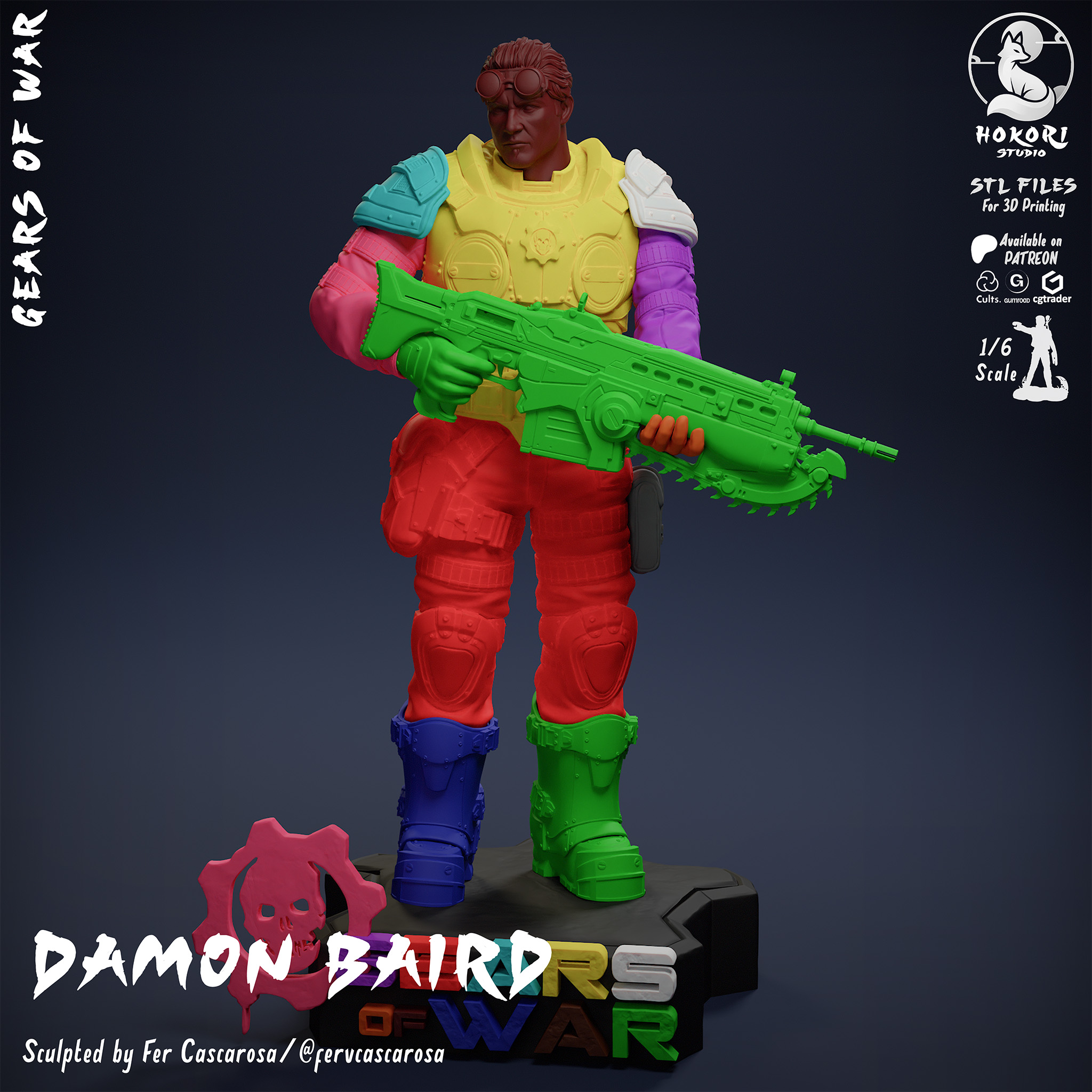 Damon Baird | Gears of War 模型预览图 9