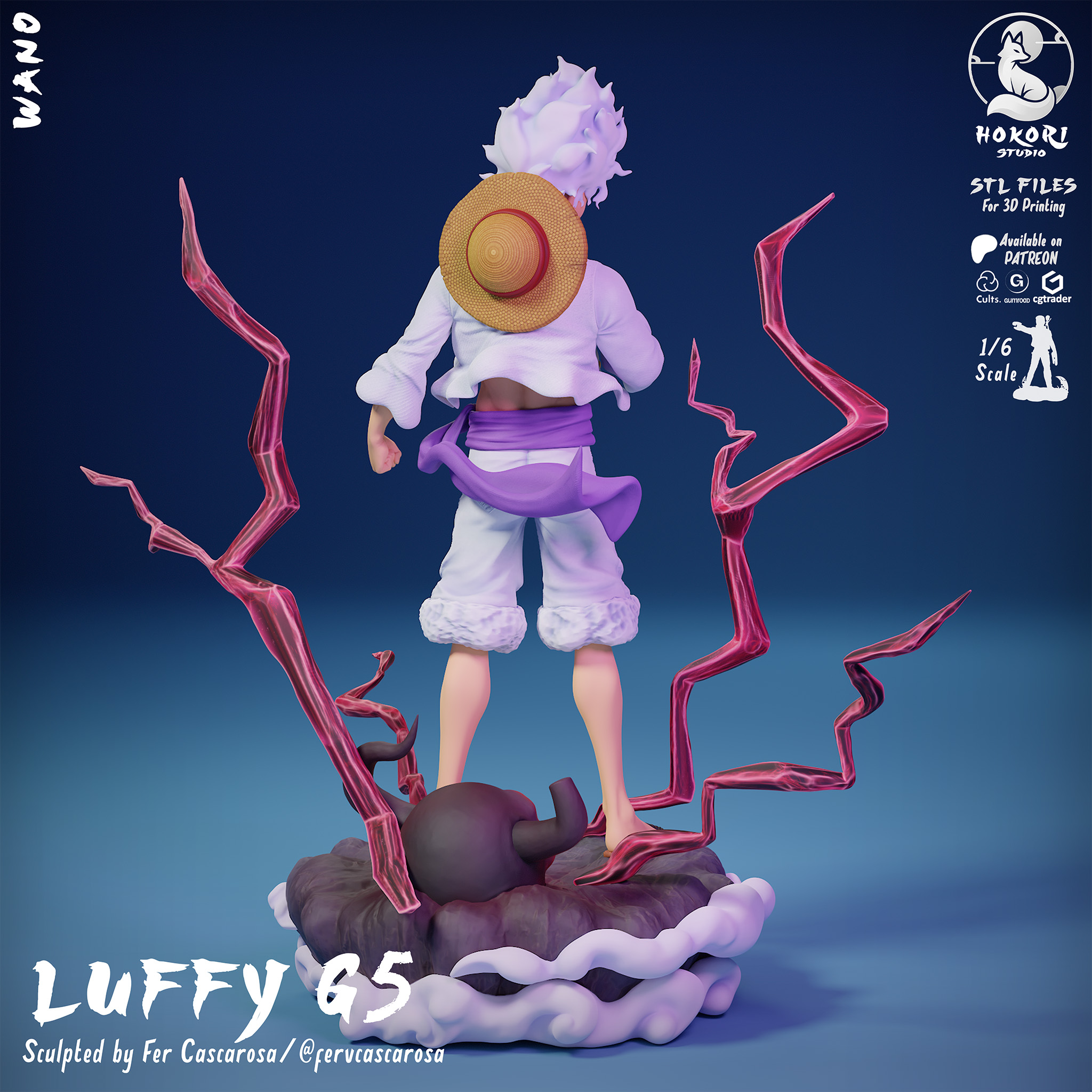 Luffy Gear 5 - Wano 模型预览图 2