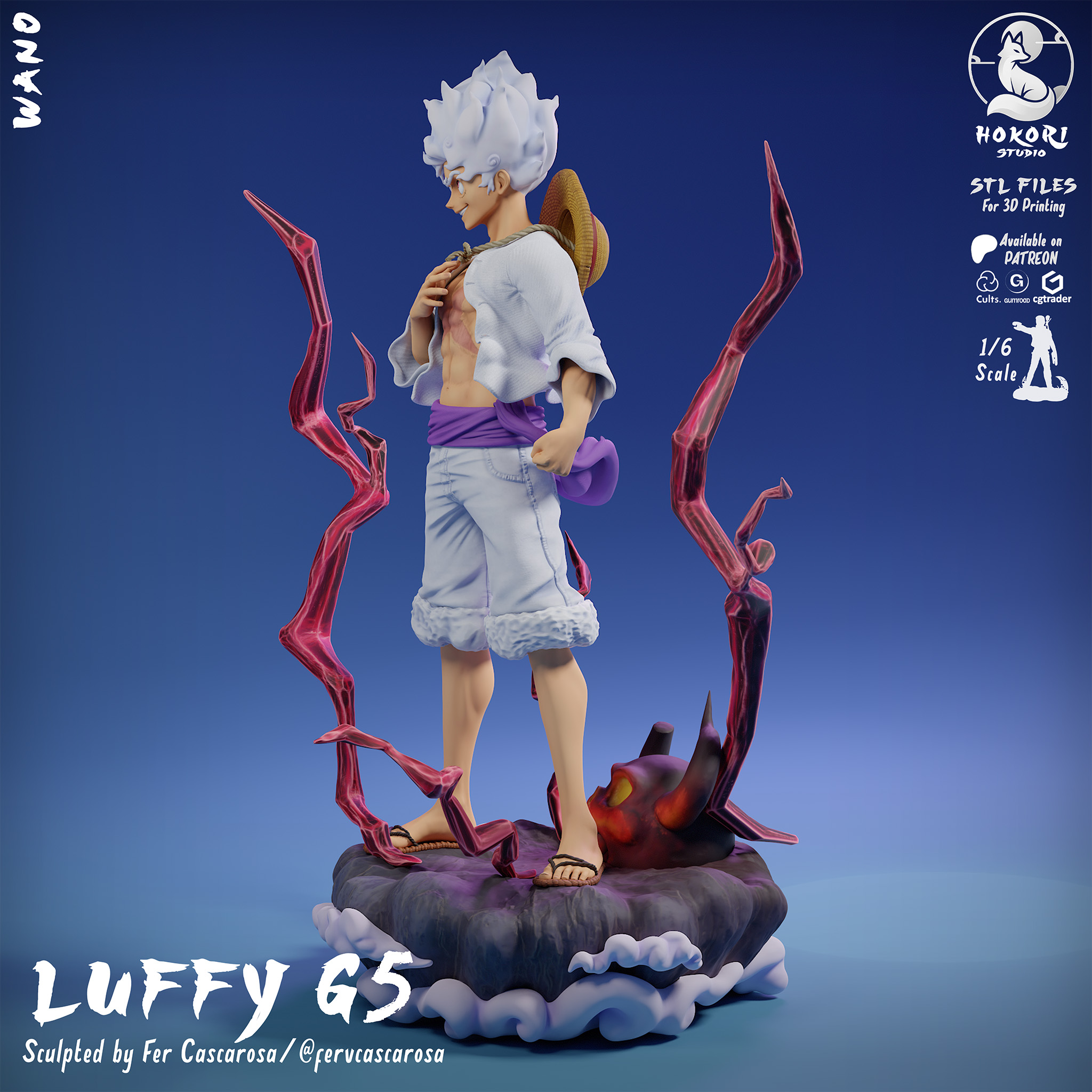Luffy Gear 5 - Wano 模型预览图 3