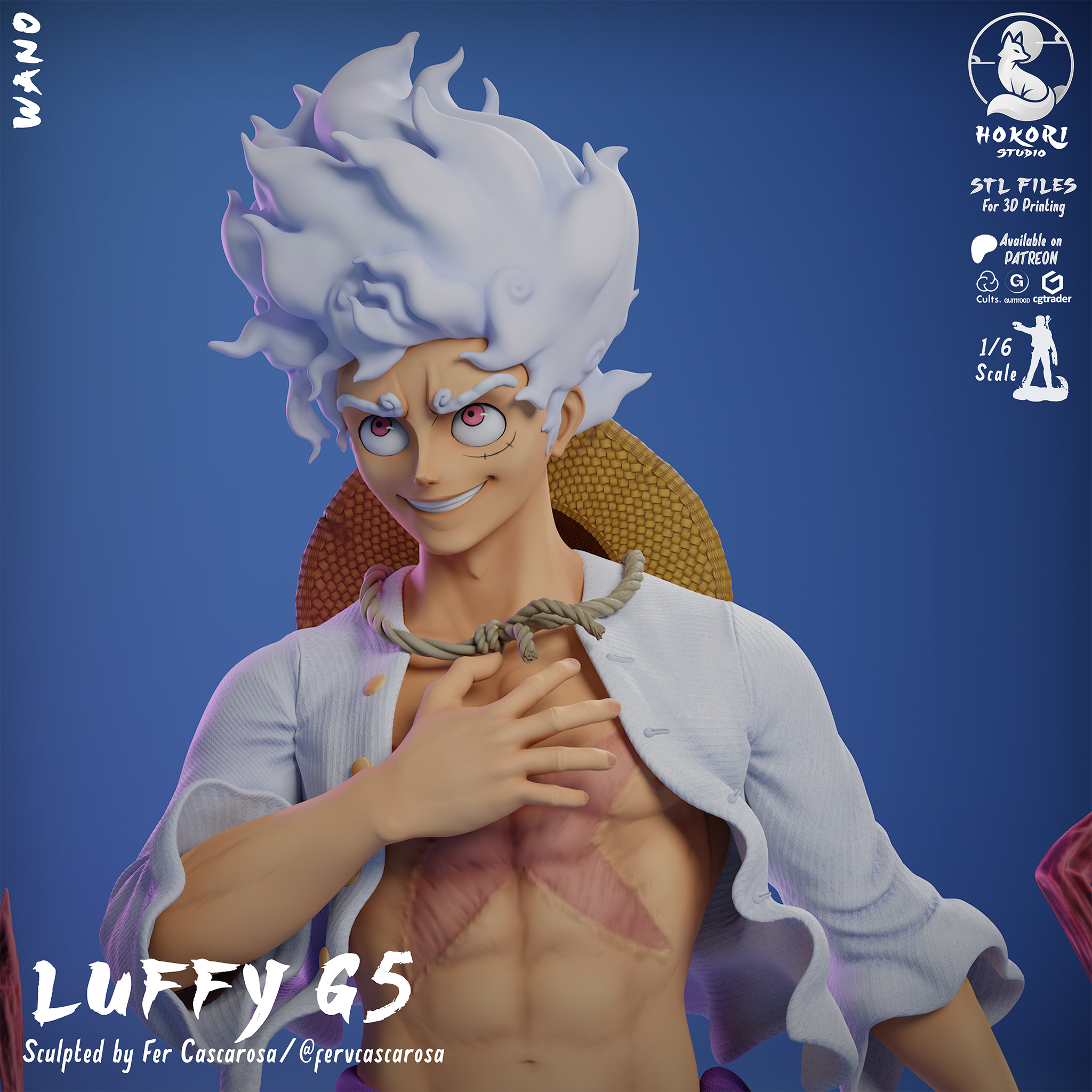 Luffy Gear 5 - Wano 模型预览图 5