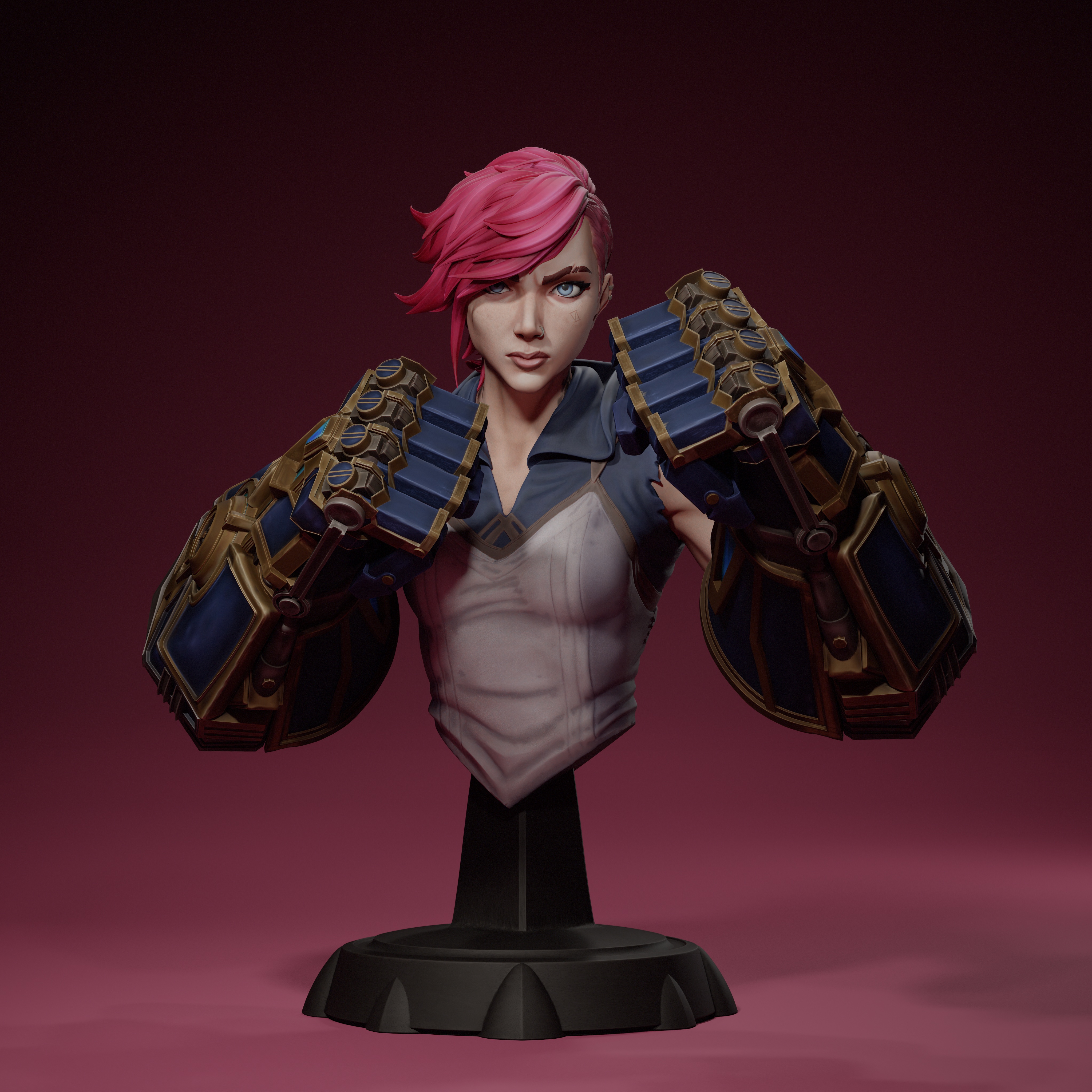 VI – ARCANE (LEAGUE OF LEGENDS) – BUST 模型预览图 6