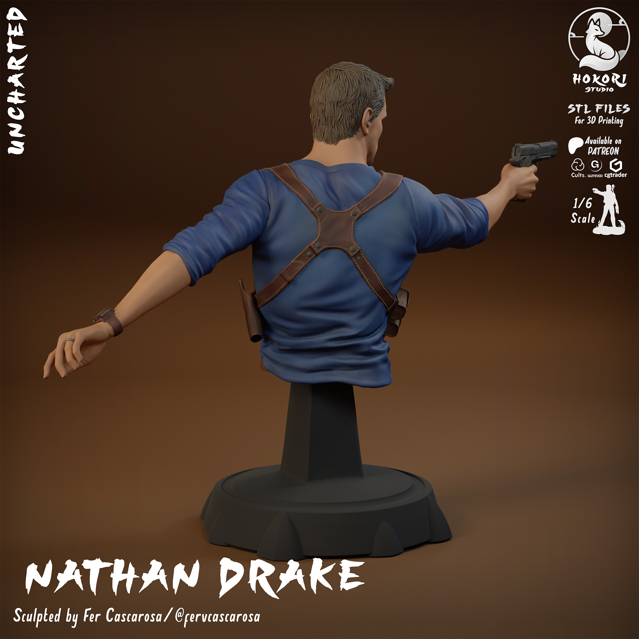 Nathan Drake Bust (Uncharted) 模型预览图 2