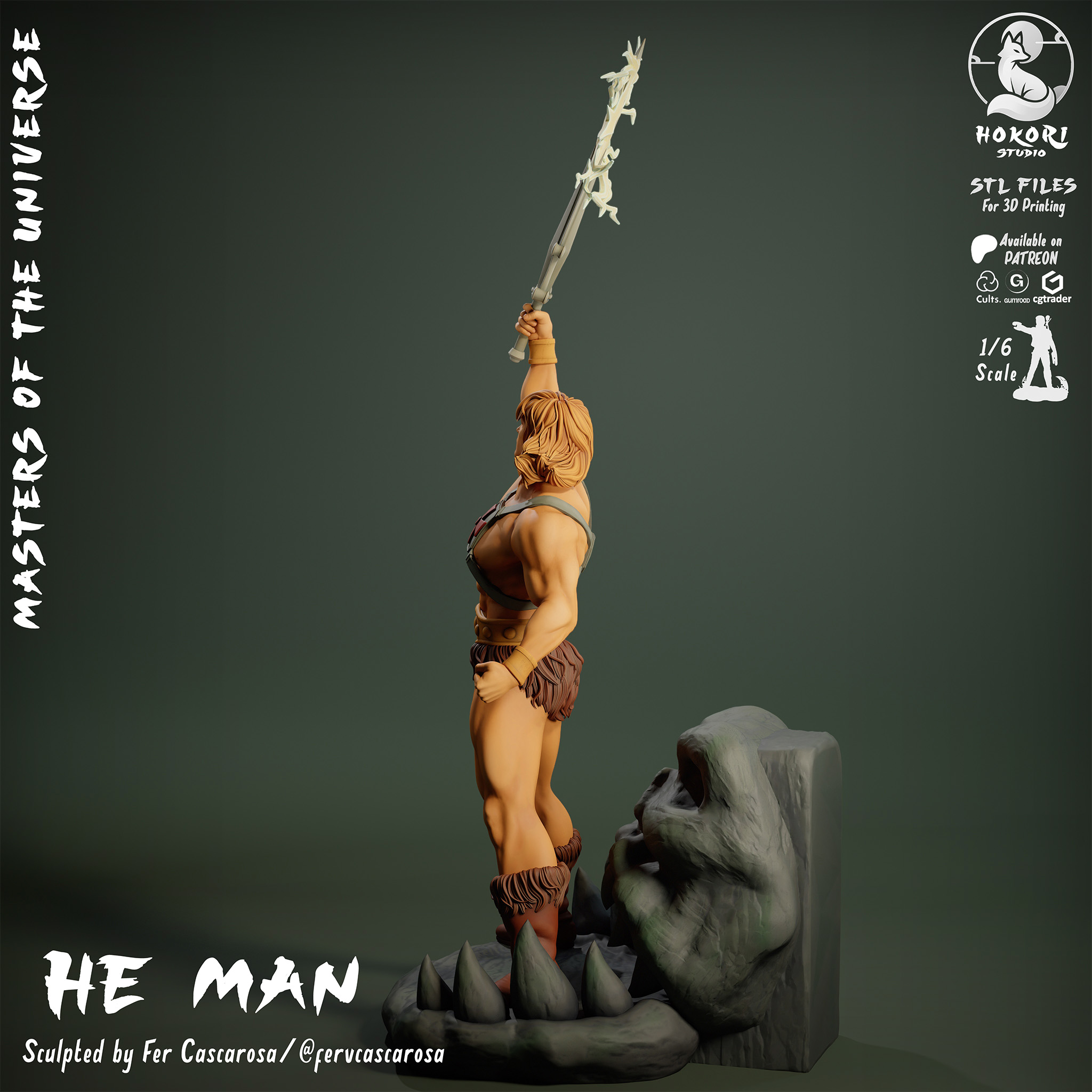 HE-MAN Bookend Statue! 模型预览图 2