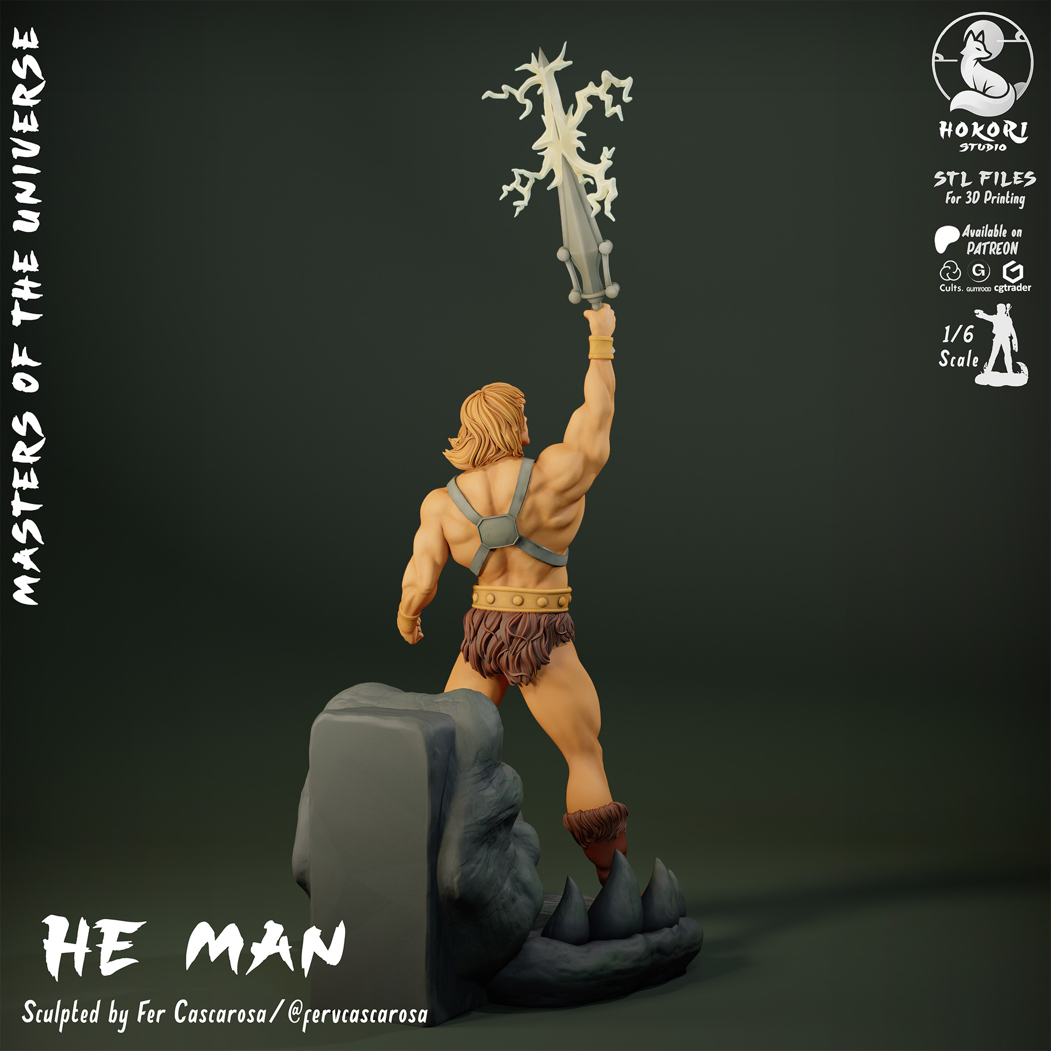 HE-MAN Bookend Statue! 模型预览图 3