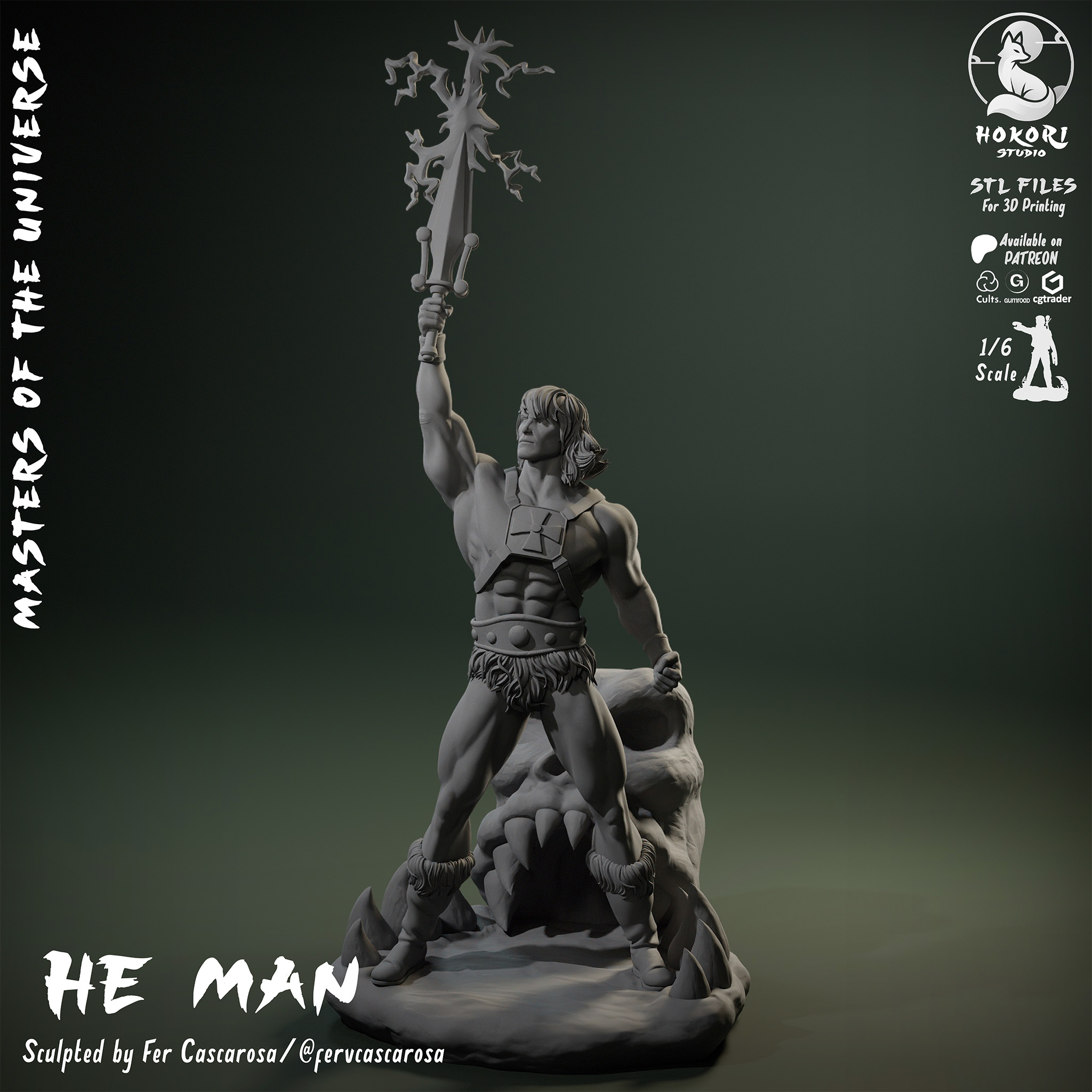 HE-MAN Bookend Statue! 模型预览图 7