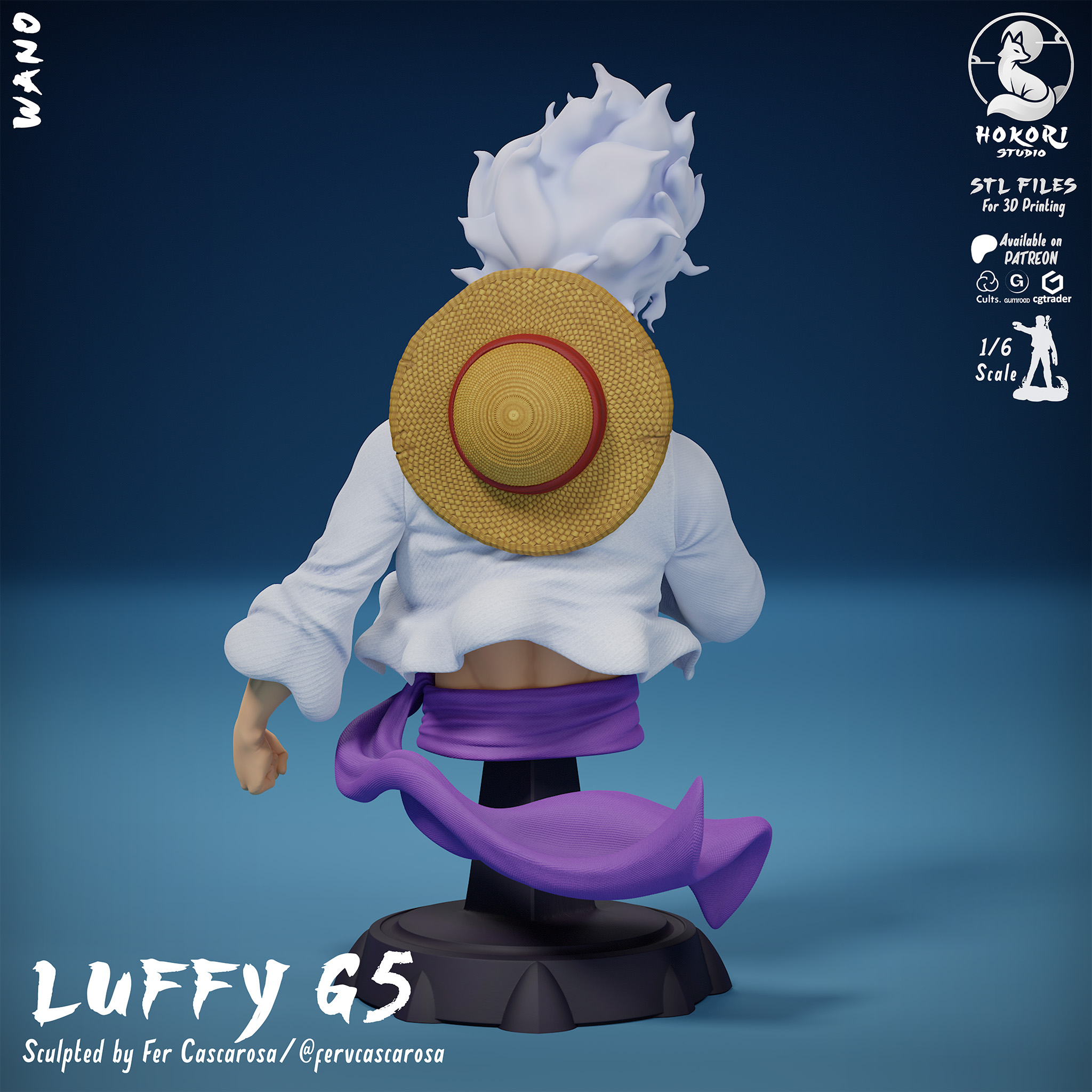 LUFFY GEAR 5 – BUST 模型预览图 2