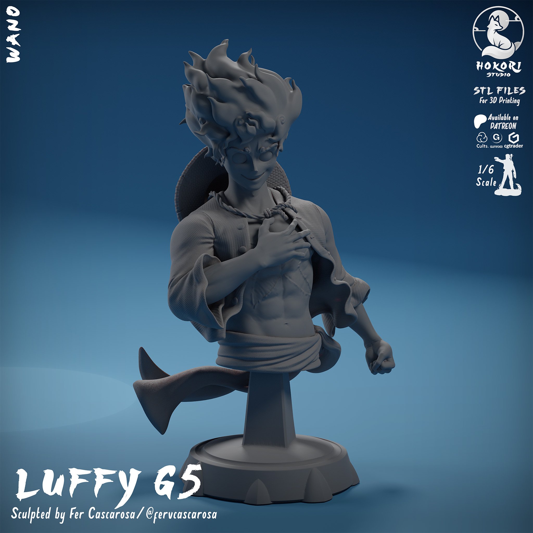 LUFFY GEAR 5 – BUST 模型预览图 3