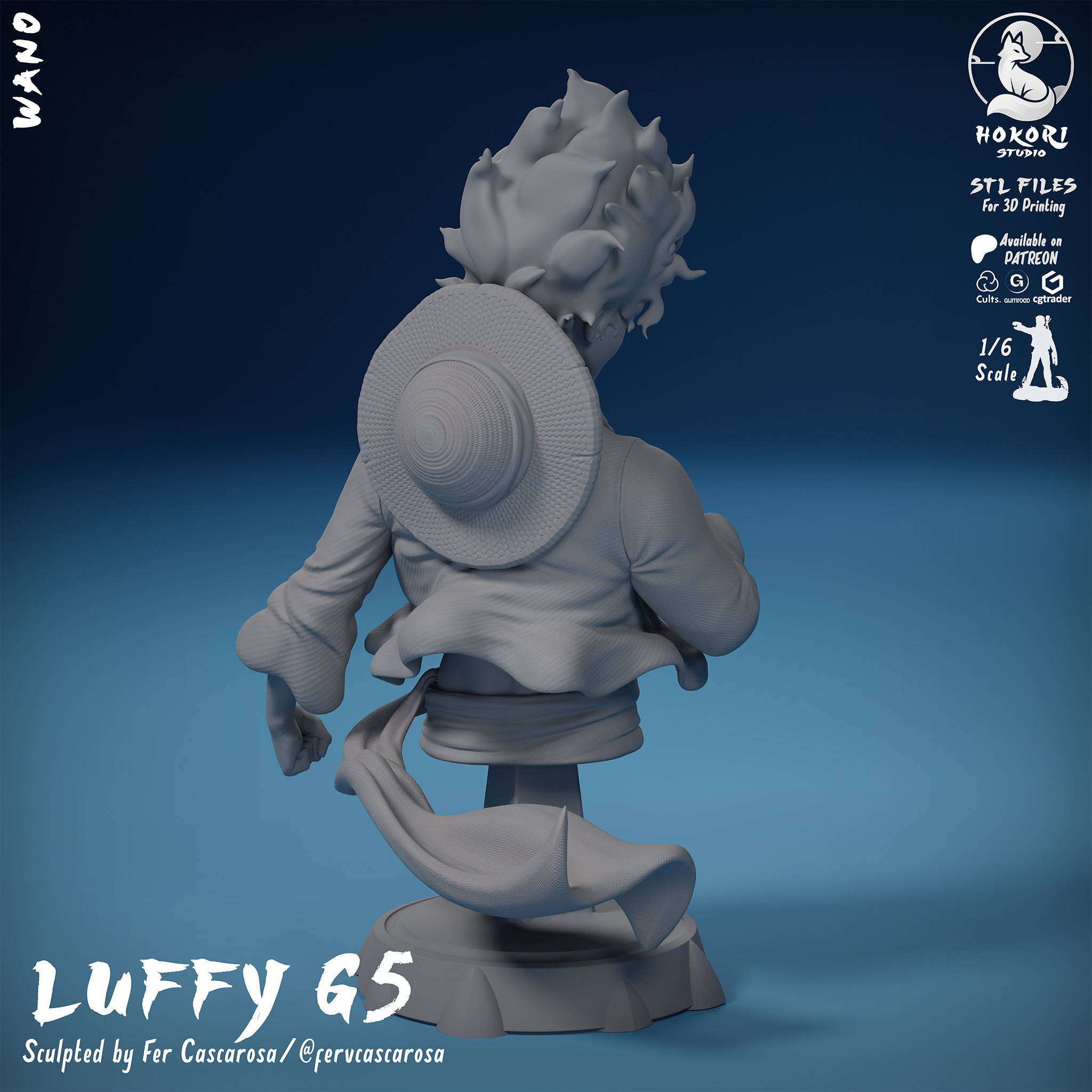 LUFFY GEAR 5 – BUST 模型预览图 4