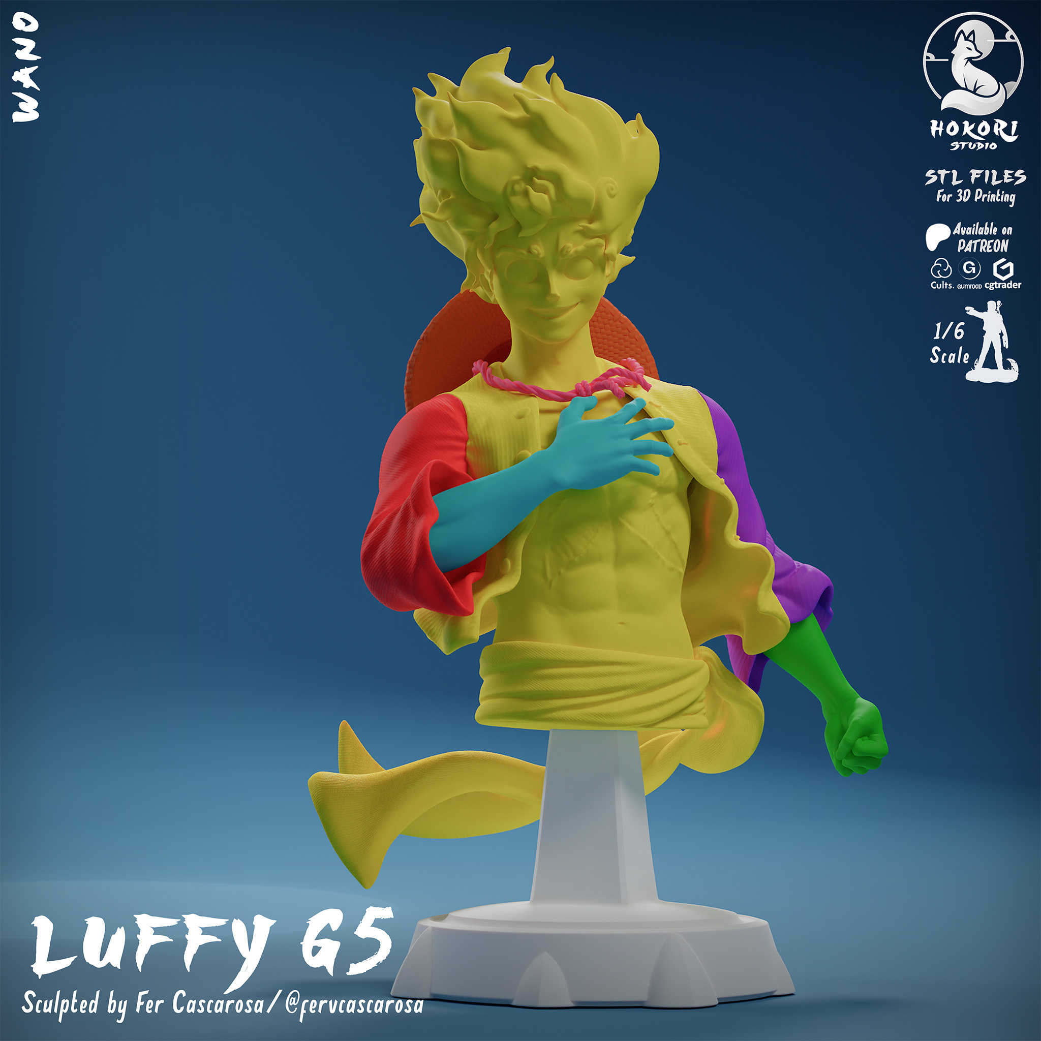 LUFFY GEAR 5 – BUST 模型预览图 5