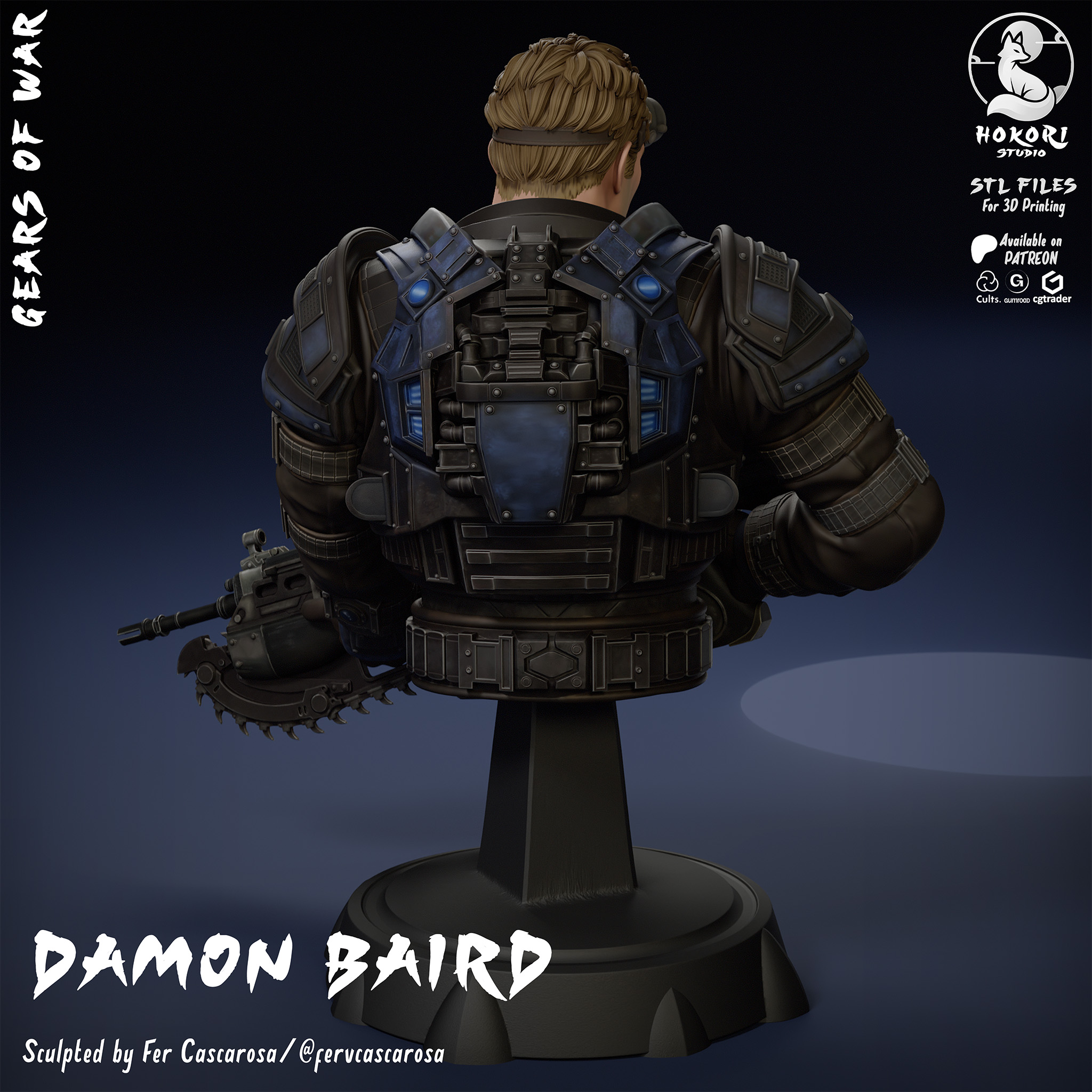 Damon Baird Bust 模型预览图 2