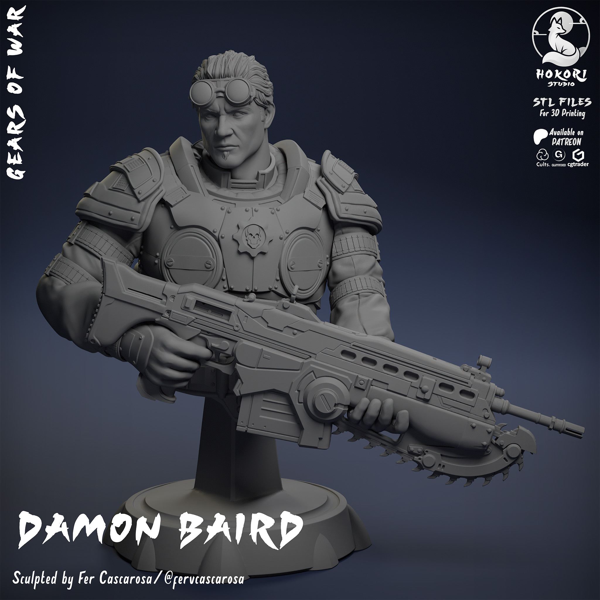 Damon Baird Bust 模型预览图 4