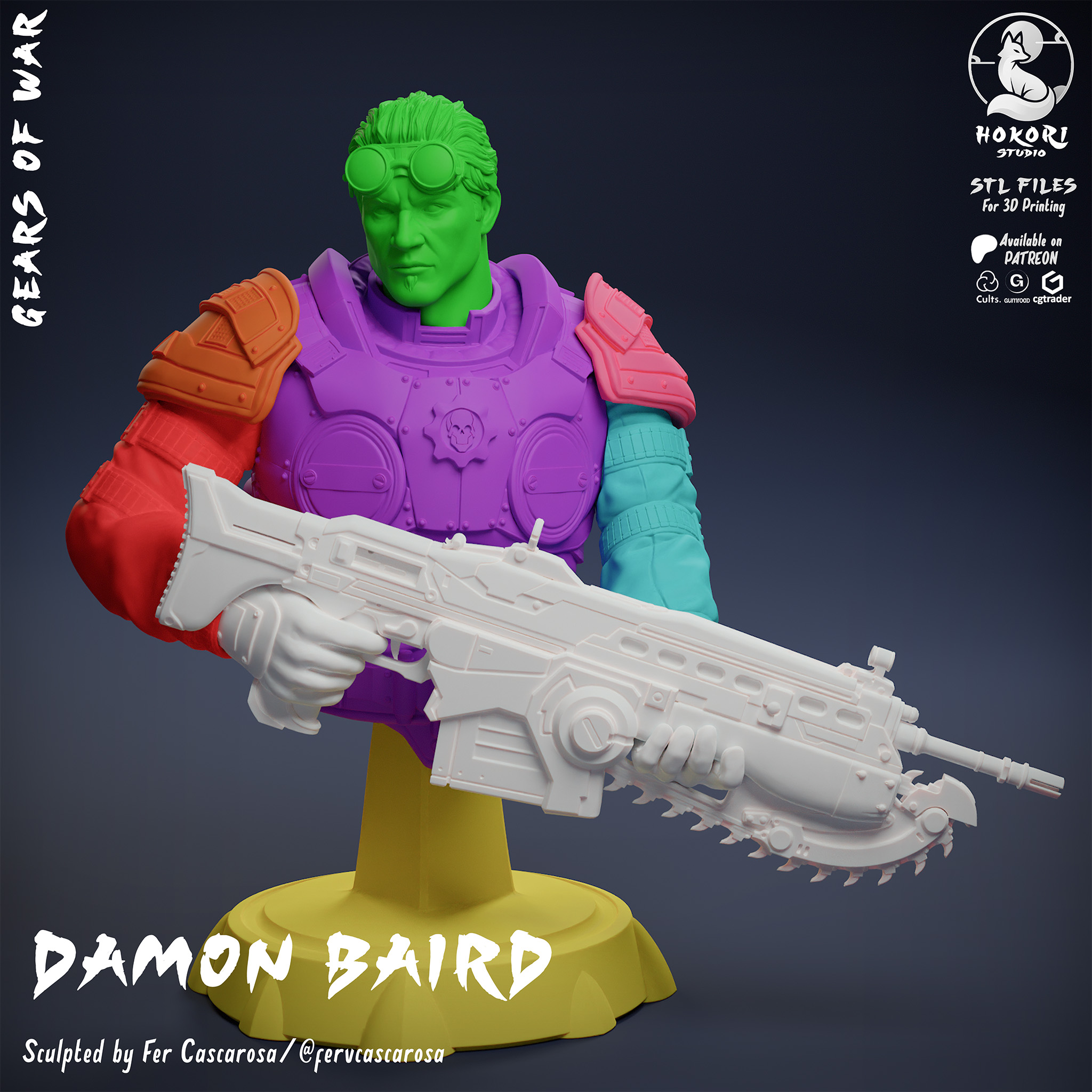 Damon Baird Bust 模型预览图 5