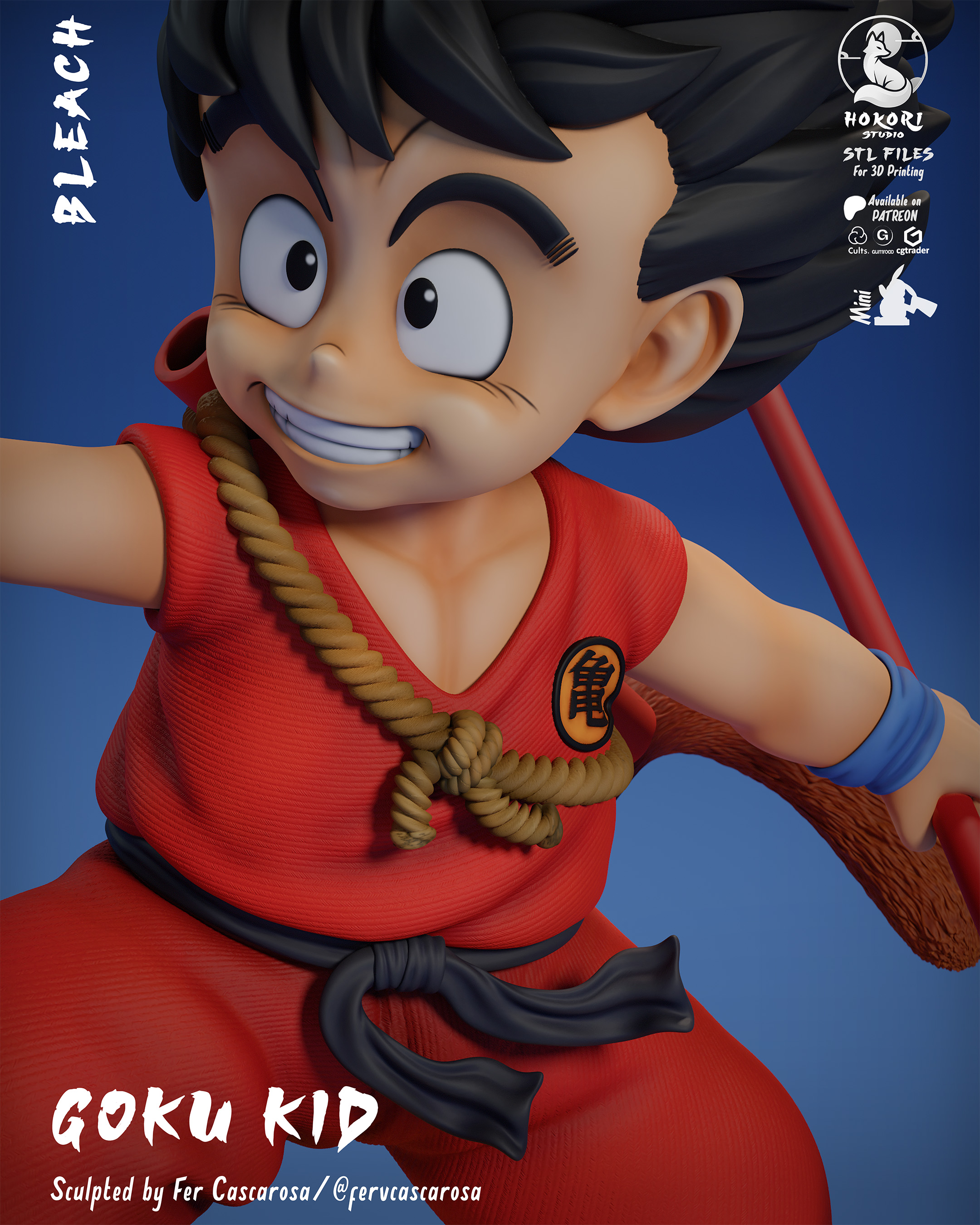 KID GOKU ON KINTO’UN Orange Gi 模型预览图 4