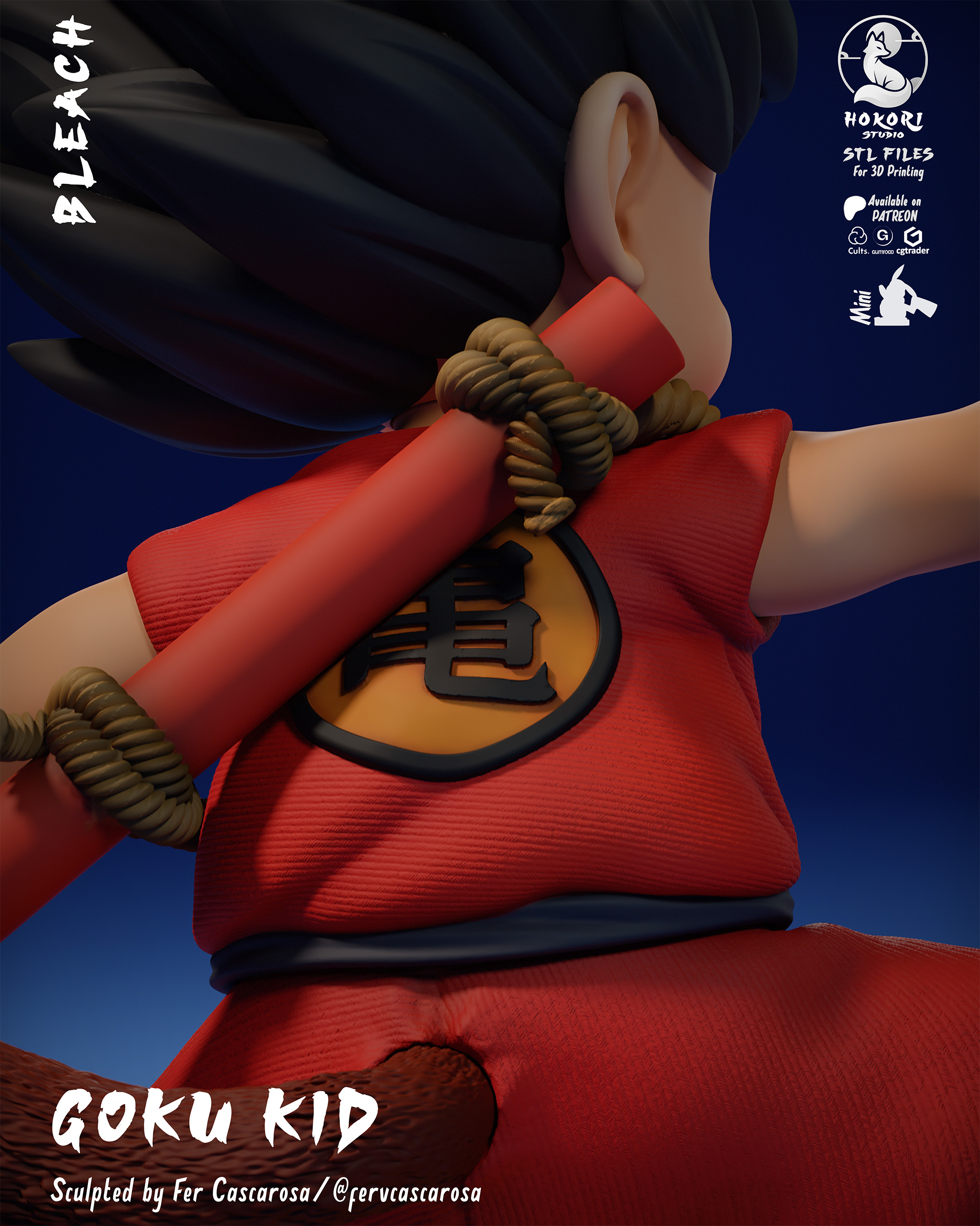 KID GOKU ON KINTO’UN Orange Gi 模型预览图 5