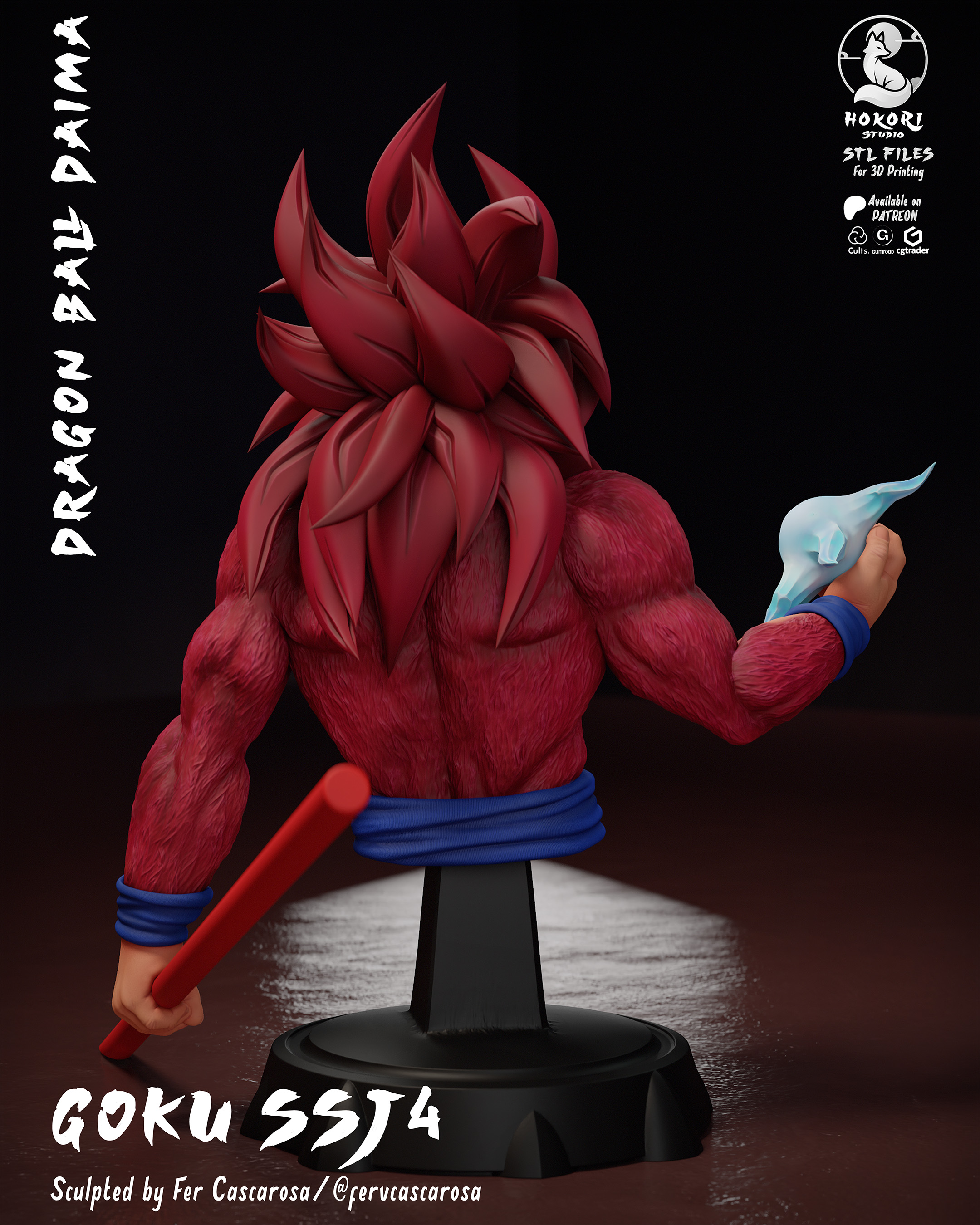 Goku SSJ4 Bust 模型预览图 2