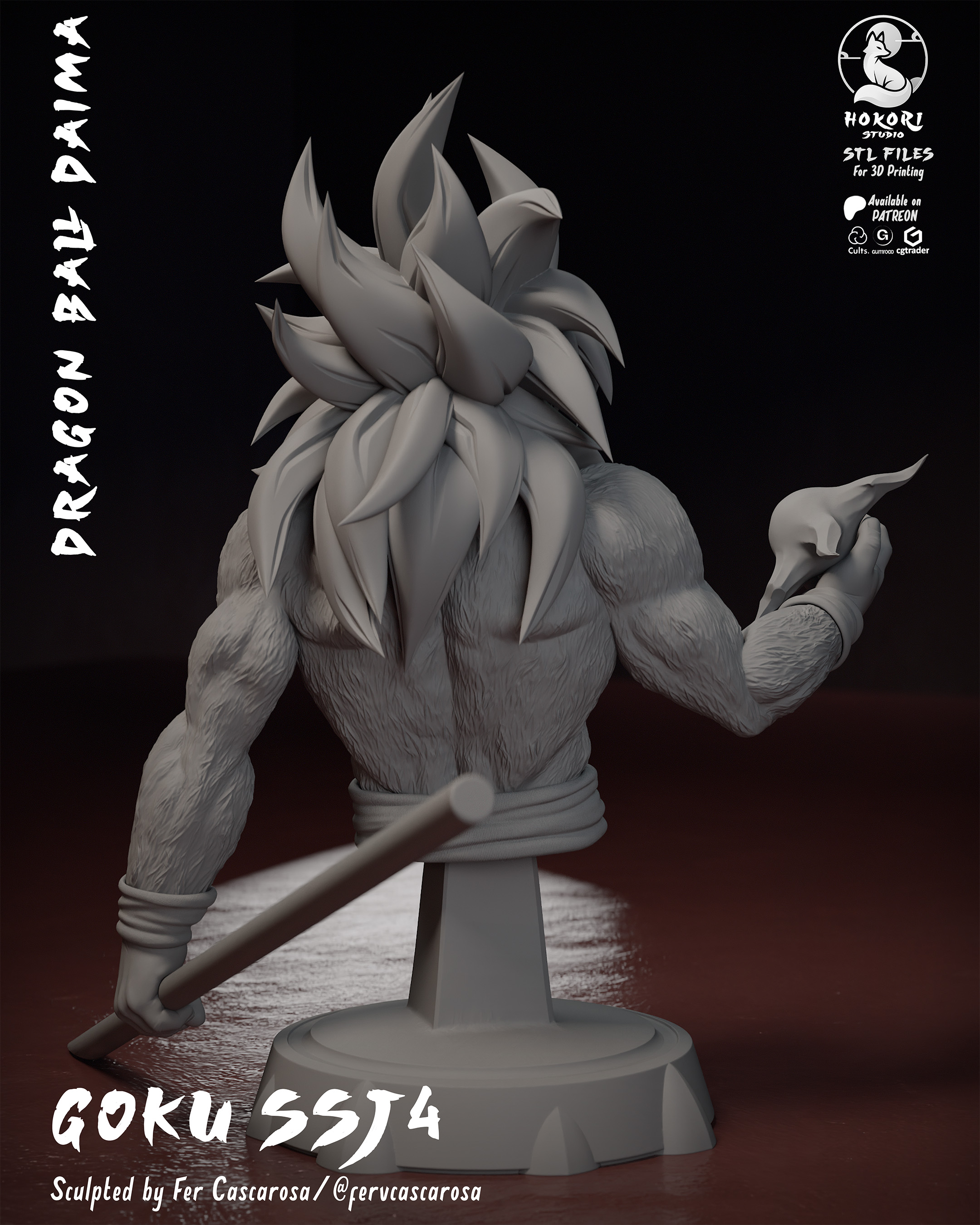 Goku SSJ4 Bust 模型预览图 4