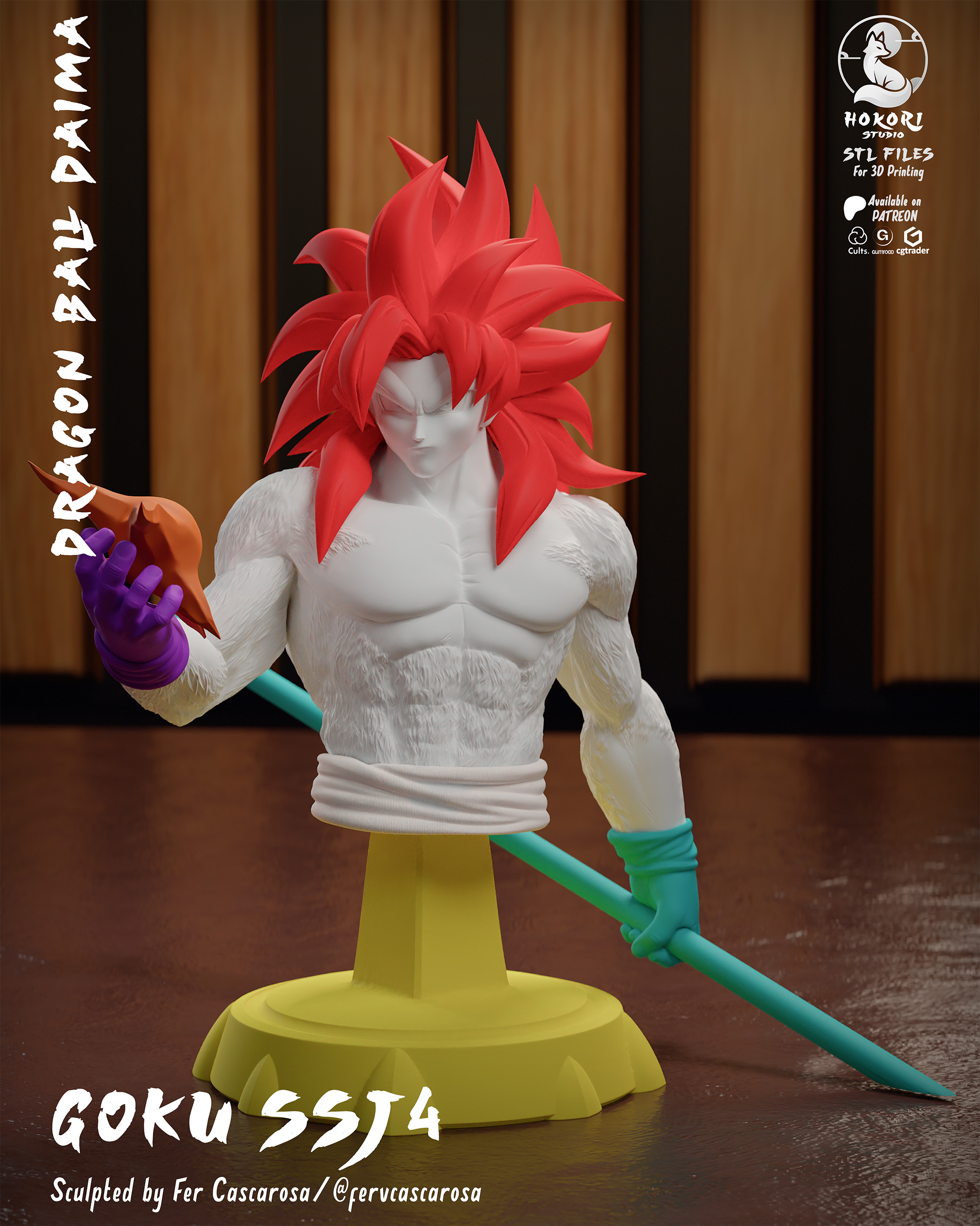 Goku SSJ4 Bust 模型预览图 5
