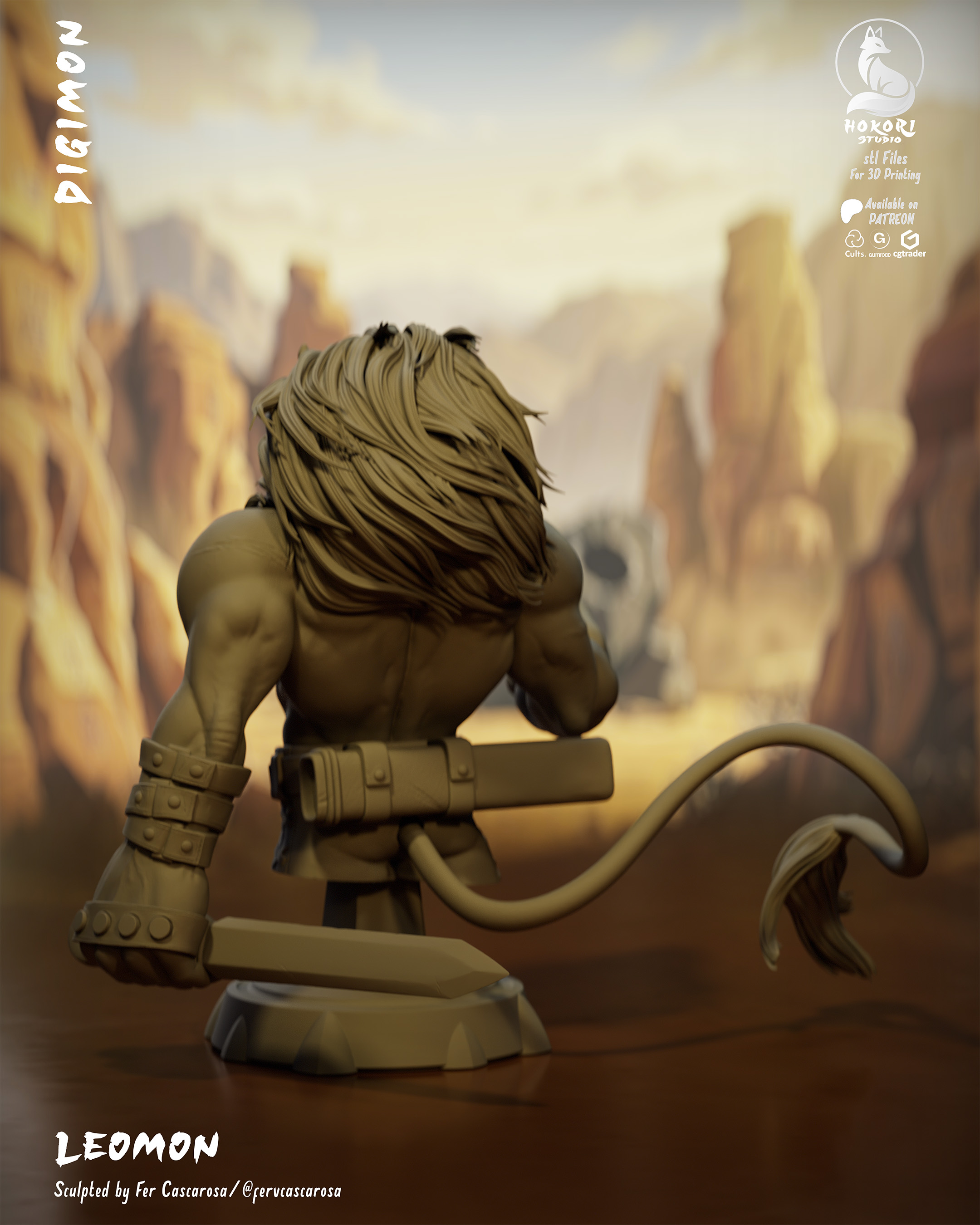 Leomon Digimon– Bust 模型预览图 4