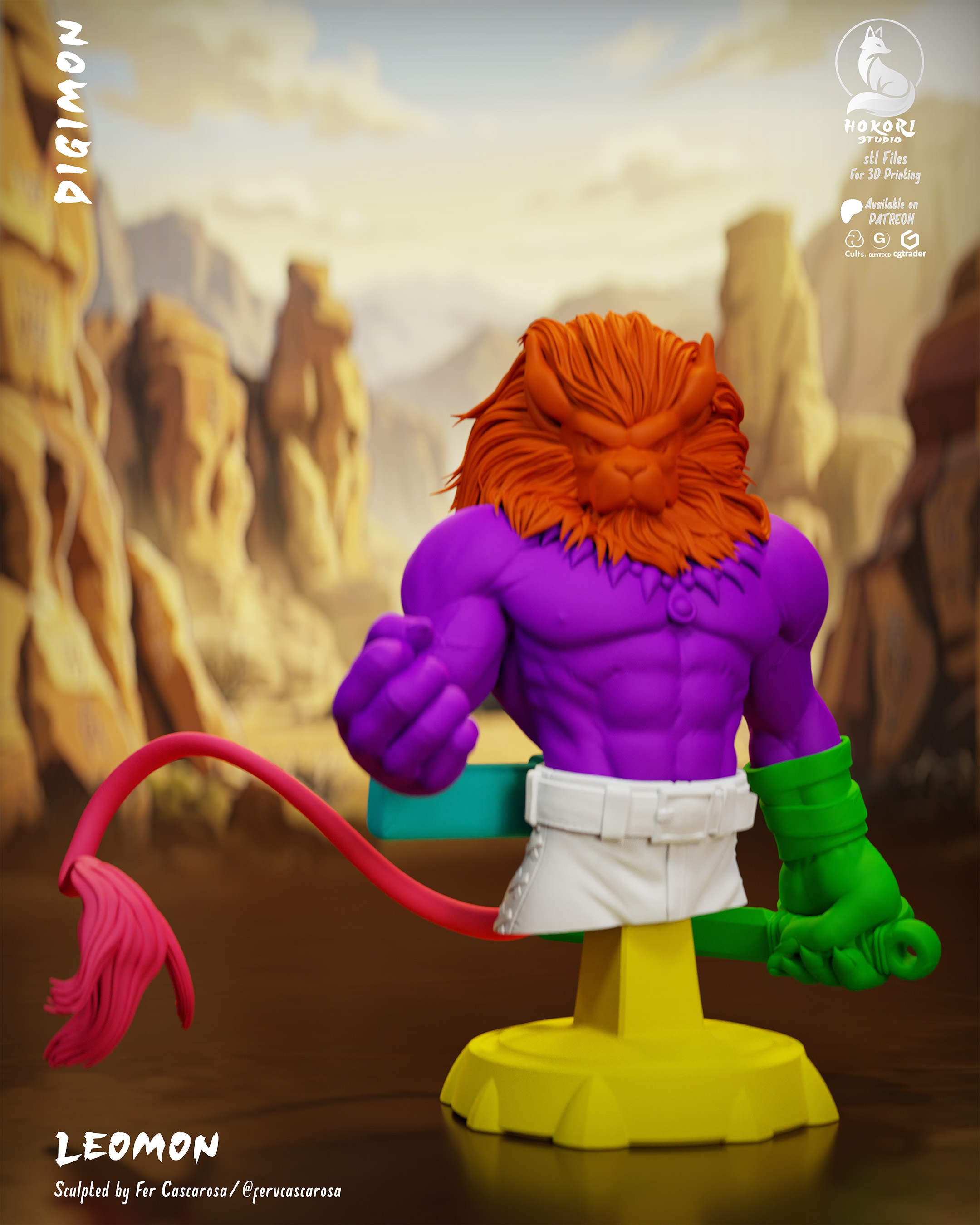 Leomon Digimon– Bust 模型预览图 5