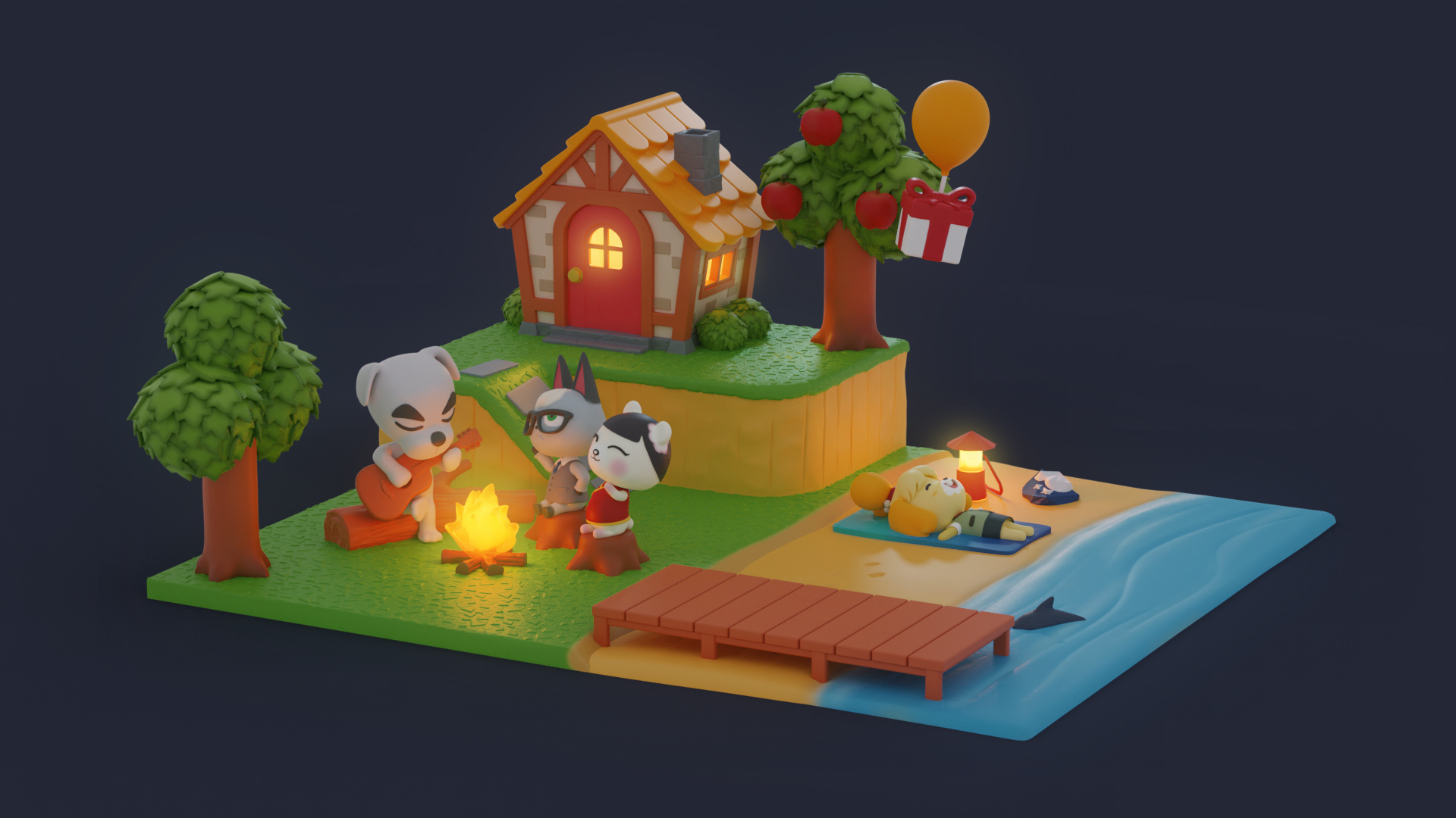 Animal Crossing Diorama 模型预览图 1
