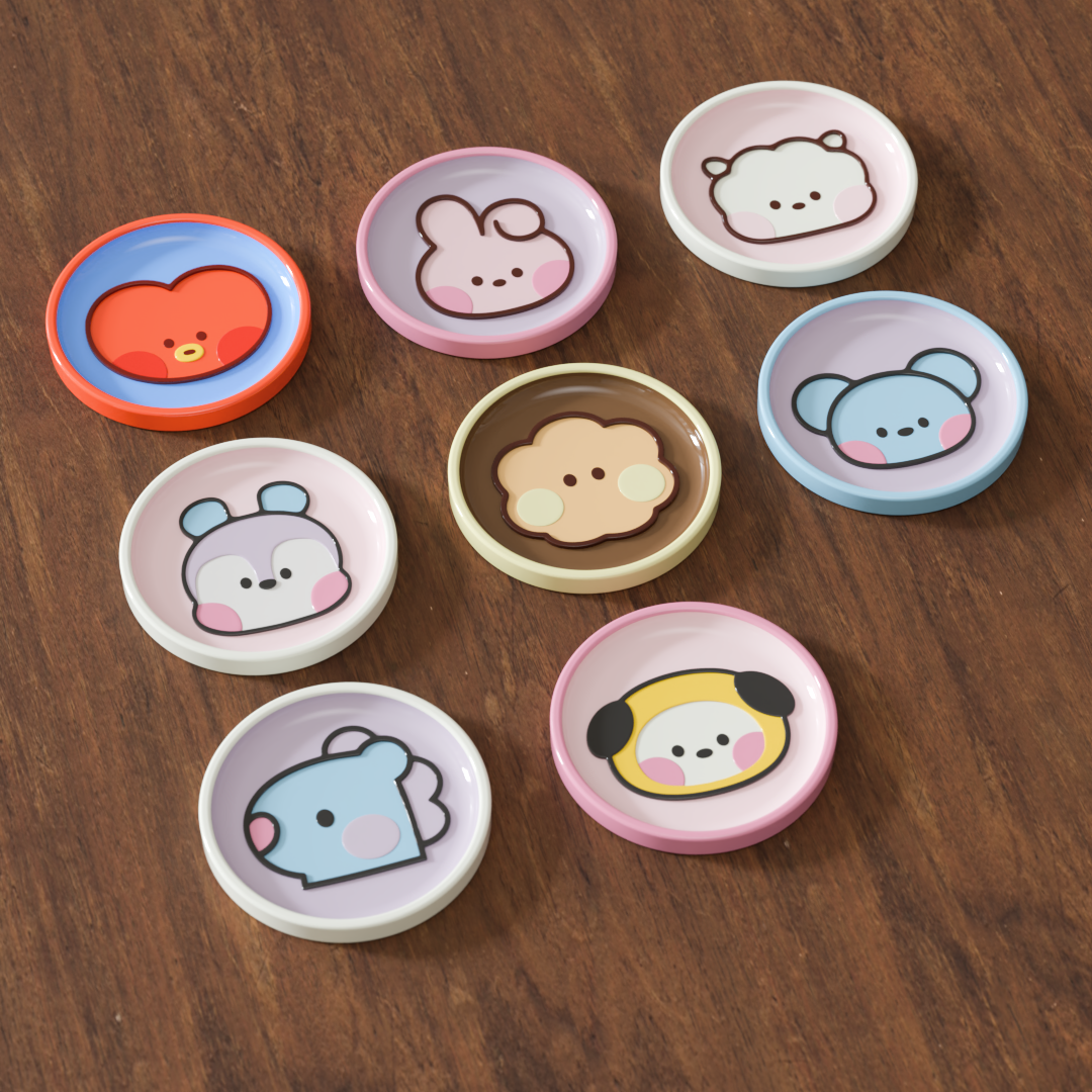 BT21 Minini round trinket dish 模型预览图 1