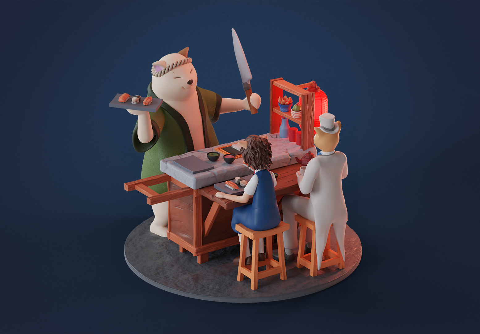 The Cat Returns Diorama 模型预览图 1