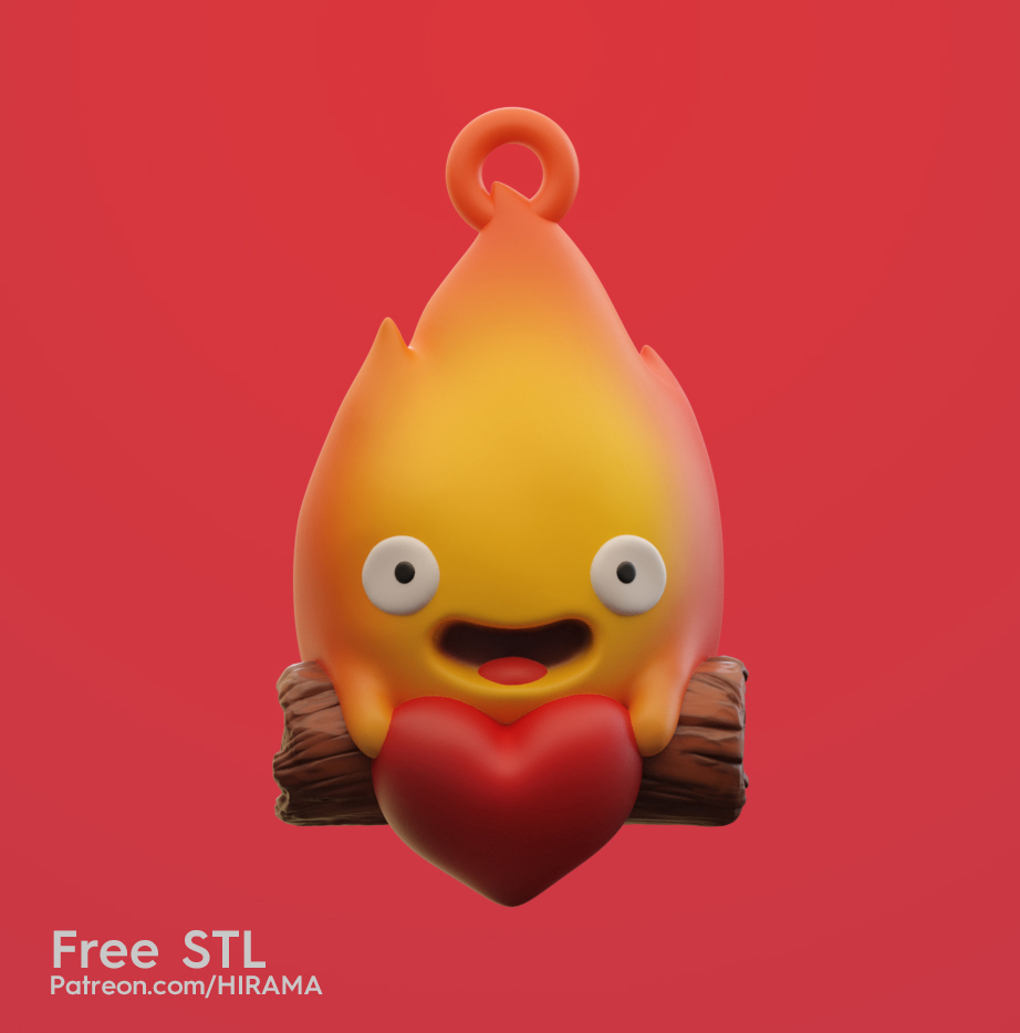 Cute Valentine calcifer keychain 模型预览图 1