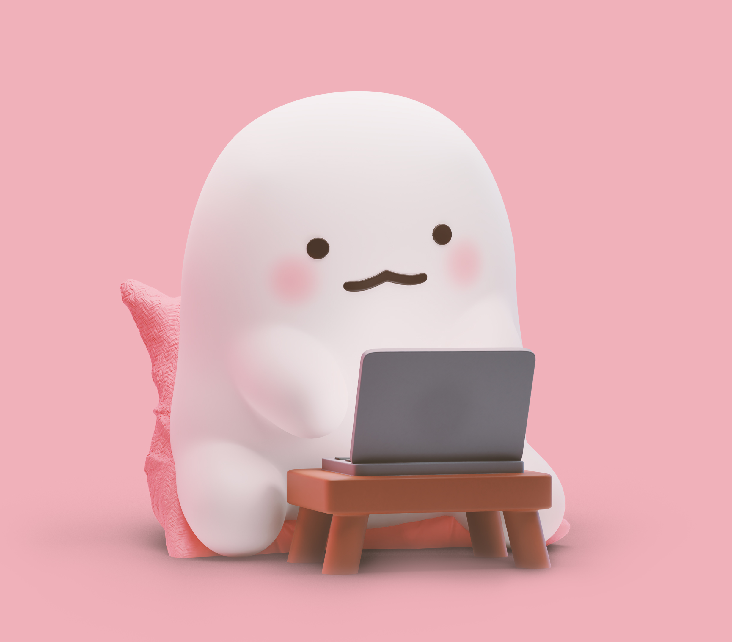 Cute Thing Using A Laptop 模型预览图 1
