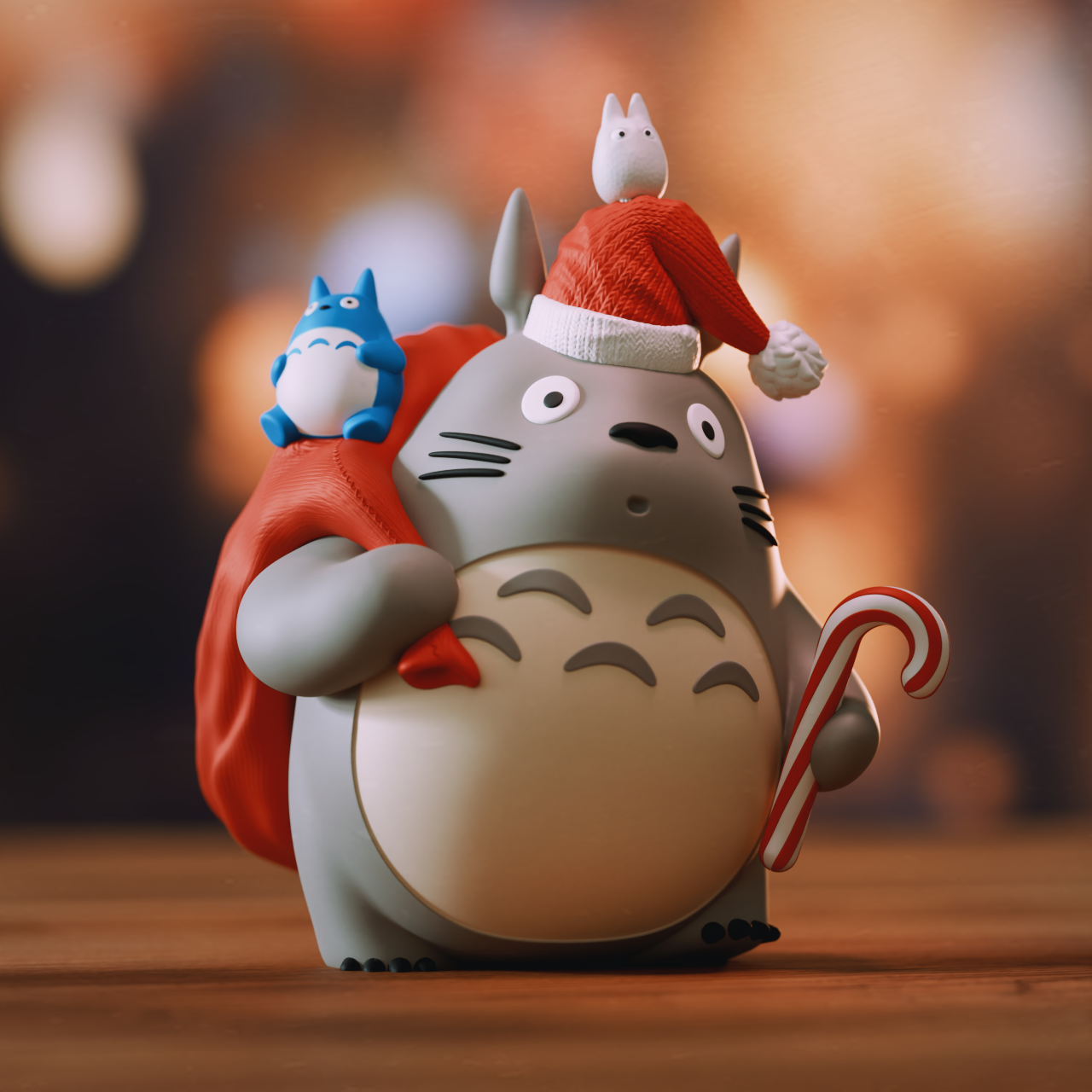 Cute Totoro Christmas Miniature 模型预览图 1