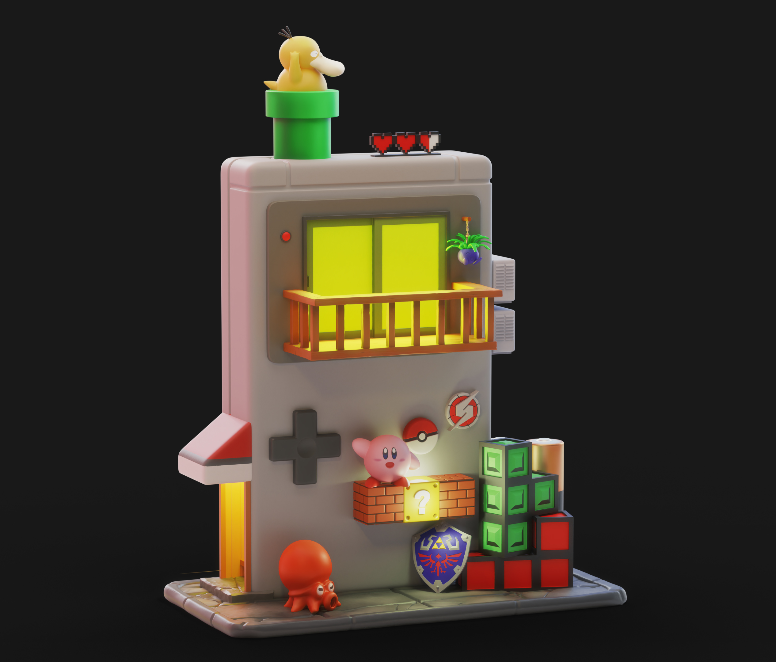 Gameboy House Diorama 模型预览图 1