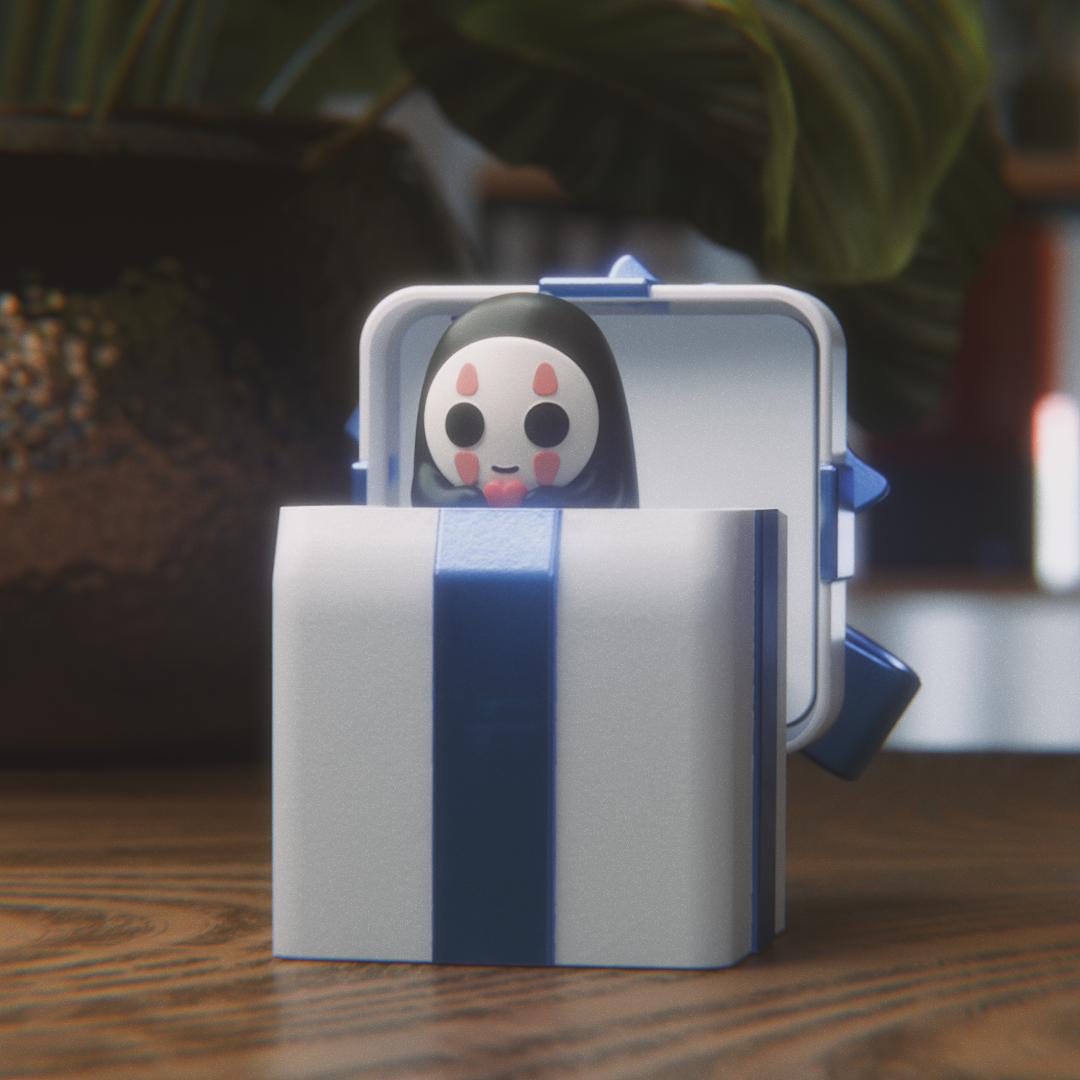 Totoro and No Face Gift Box 模型预览图 1