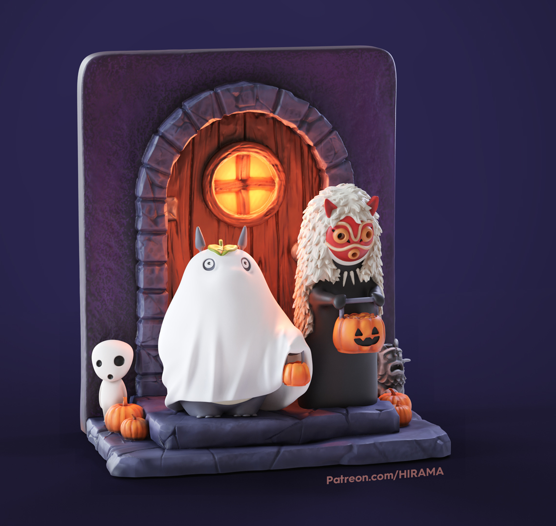 Halloween - Spooky Ghibli diorama 模型预览图 1
