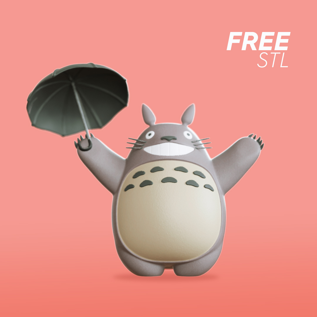 Happy Totoro With Umbrella 模型预览图 1