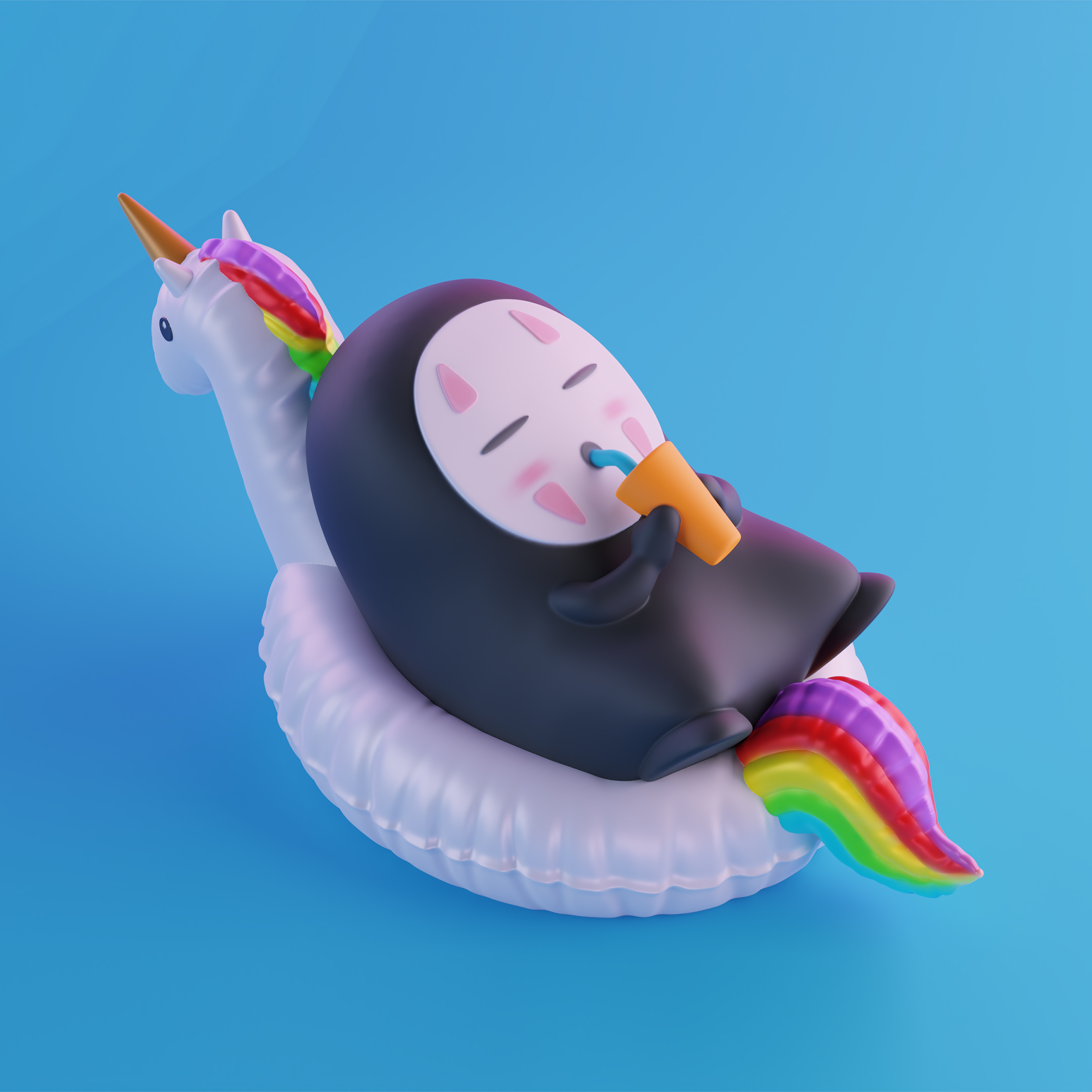 NoFace Chilling In The Pool 模型预览图 1
