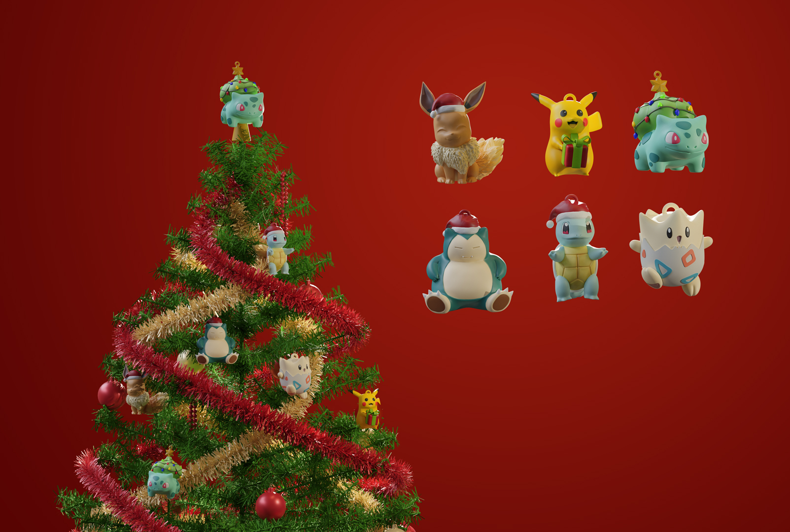 Pokemon Christmas Ornaments 模型预览图 1