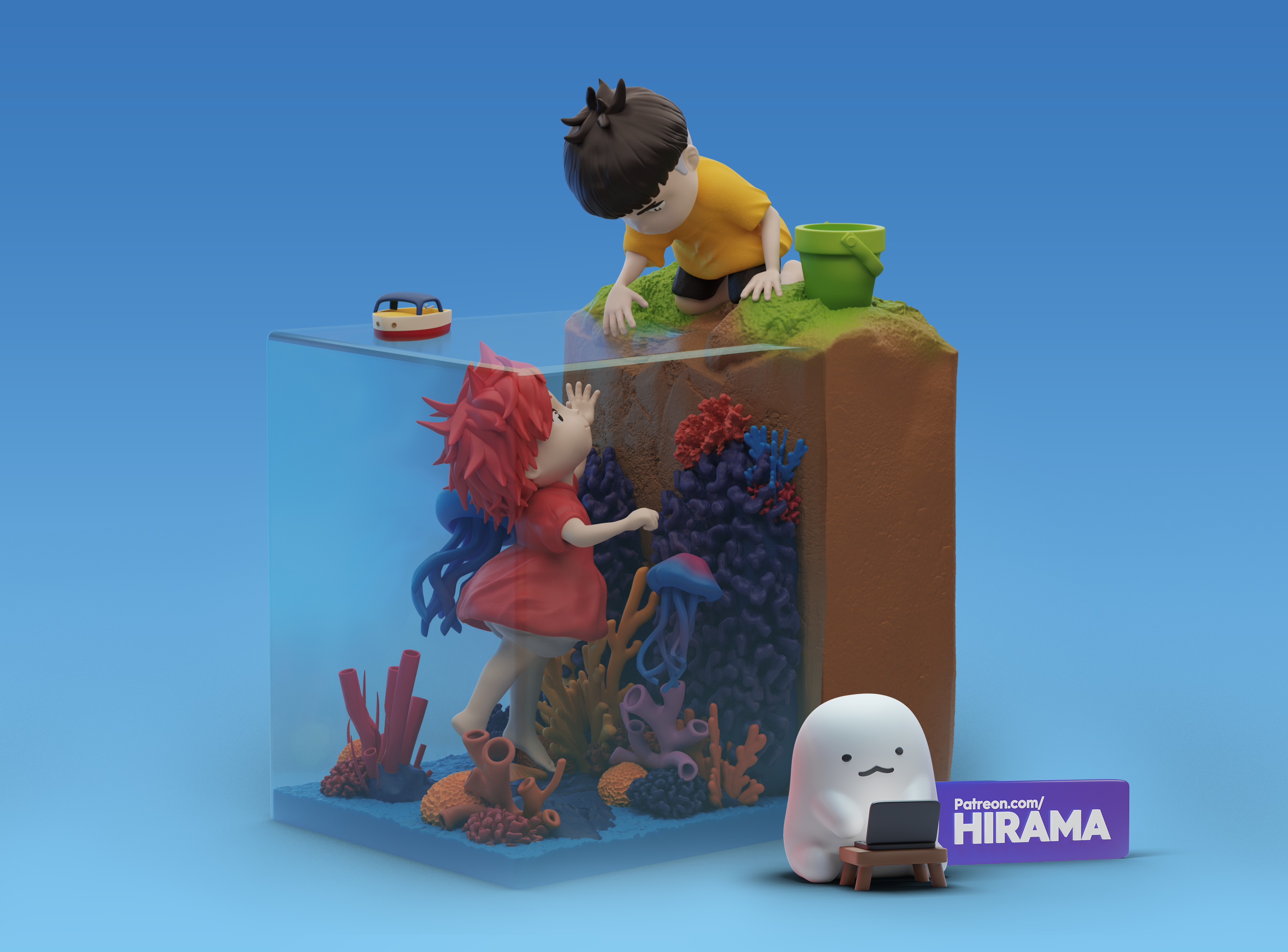 Ponyo Diorama 模型预览图 1