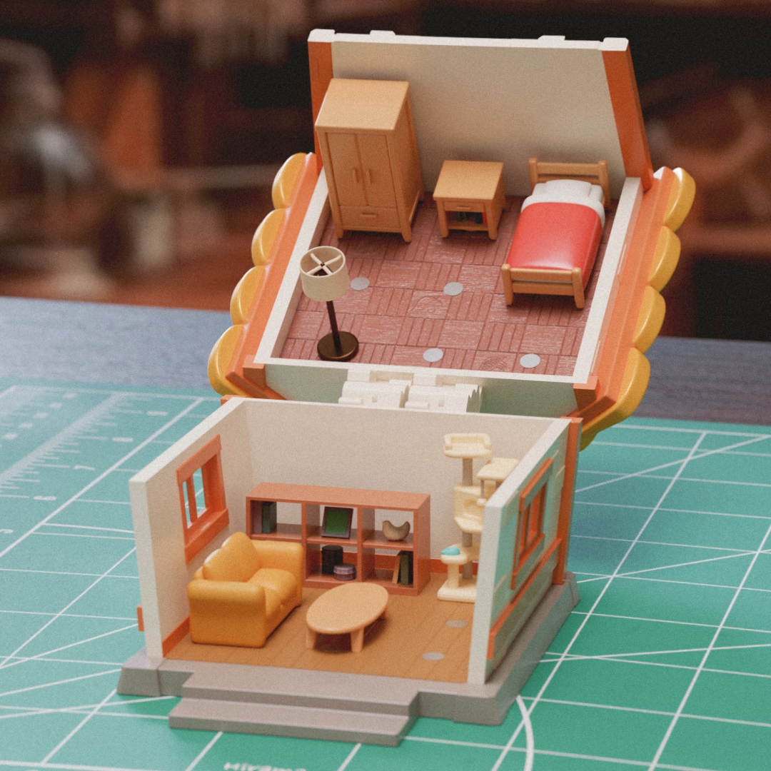 Animal Crossing Polly Pocket Style Diorama House 模型预览图 3